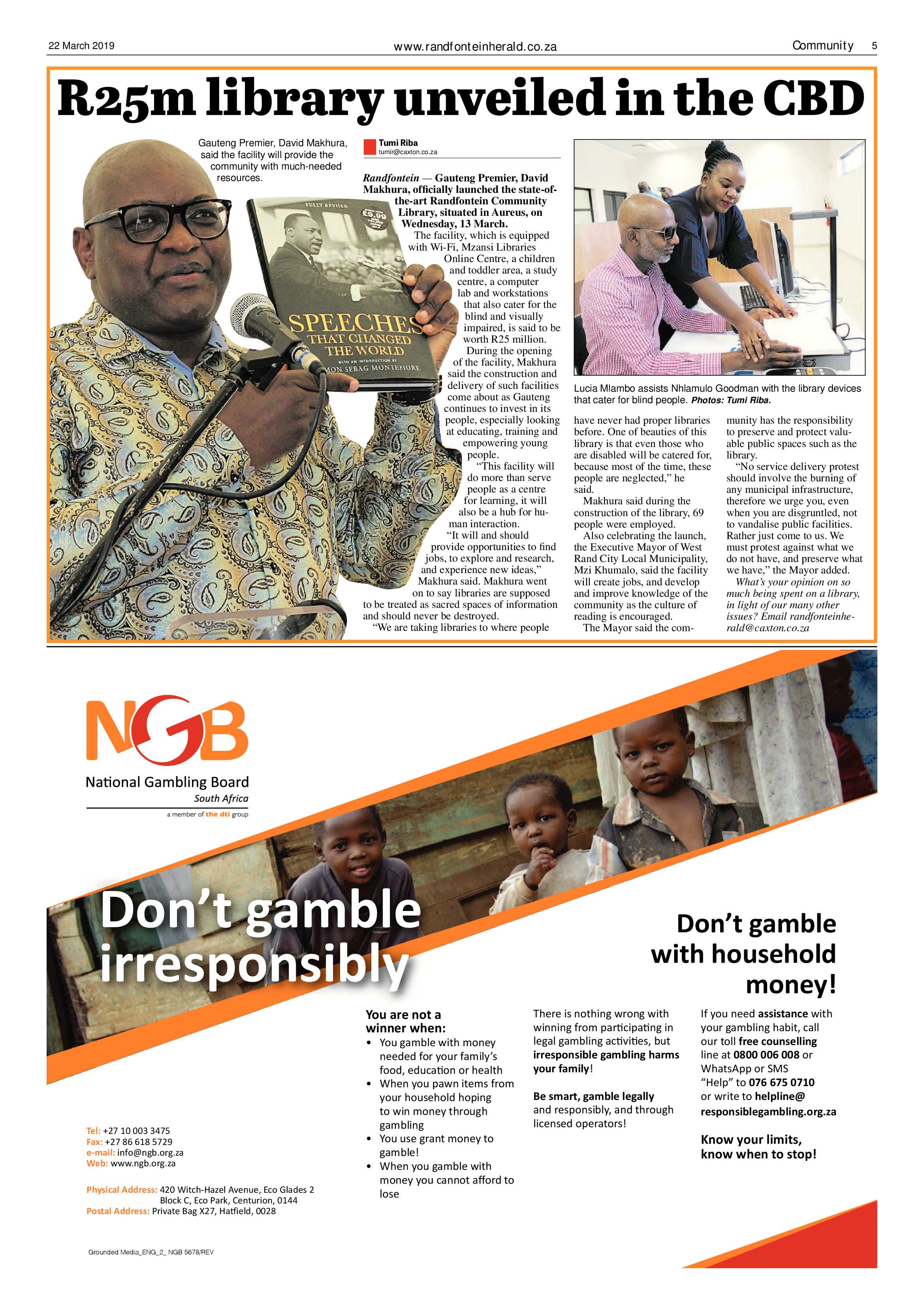 Randfontein Herald 22 March 2019 page 5