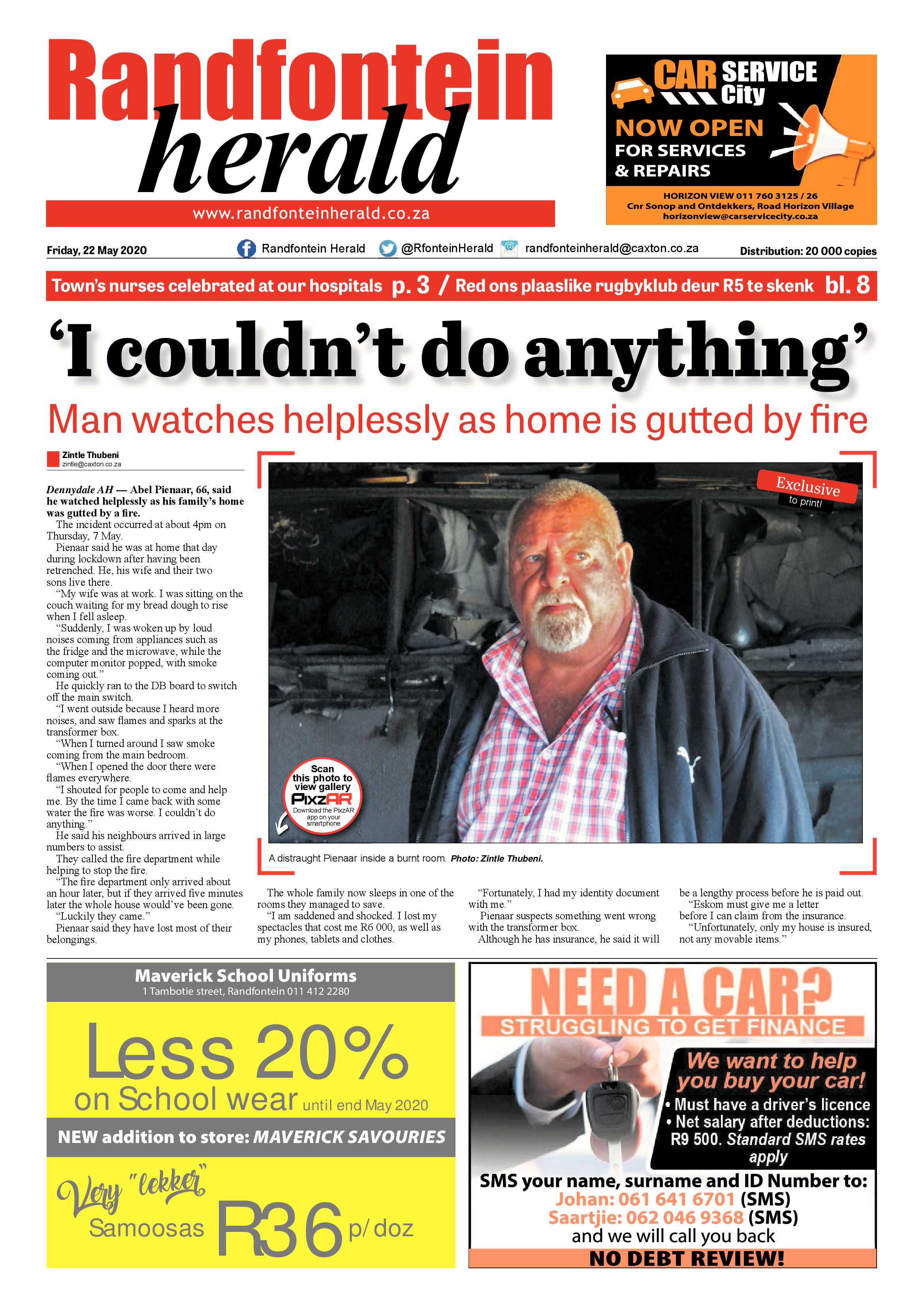 Randfontein Herald 22 May 2020 page 1
