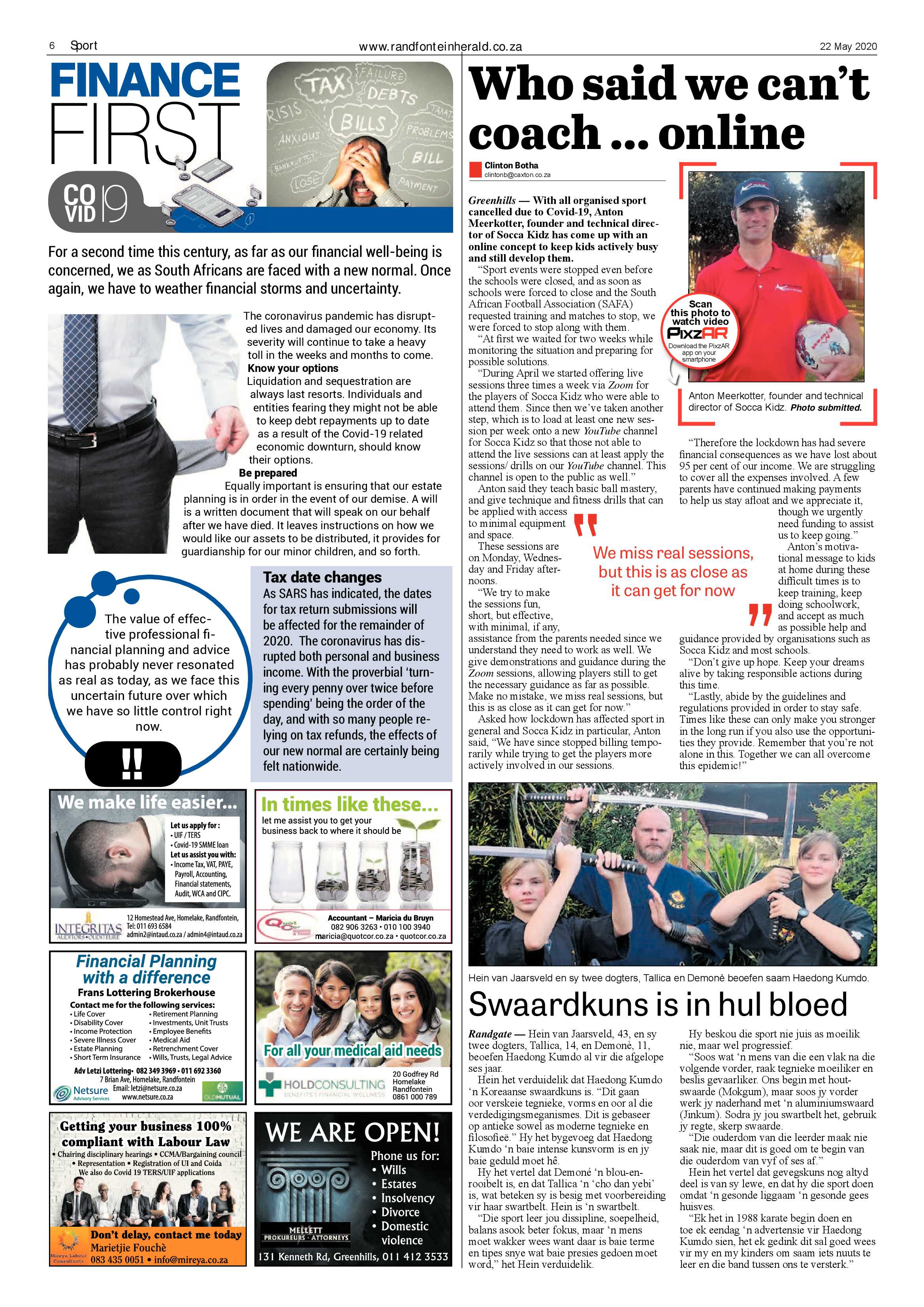 Randfontein Herald 22 May 2020 page 6