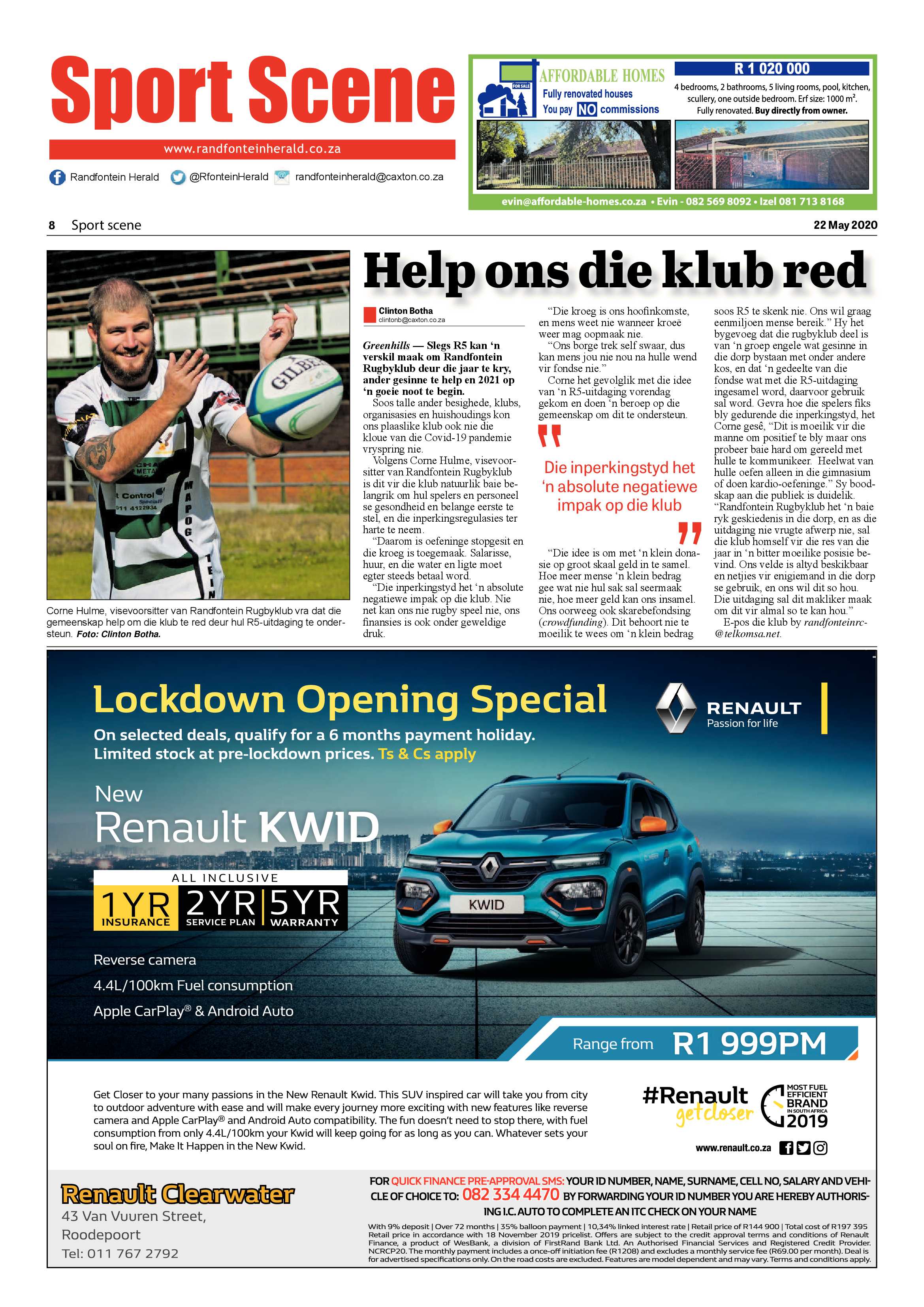 Randfontein Herald 22 May 2020 page 8
