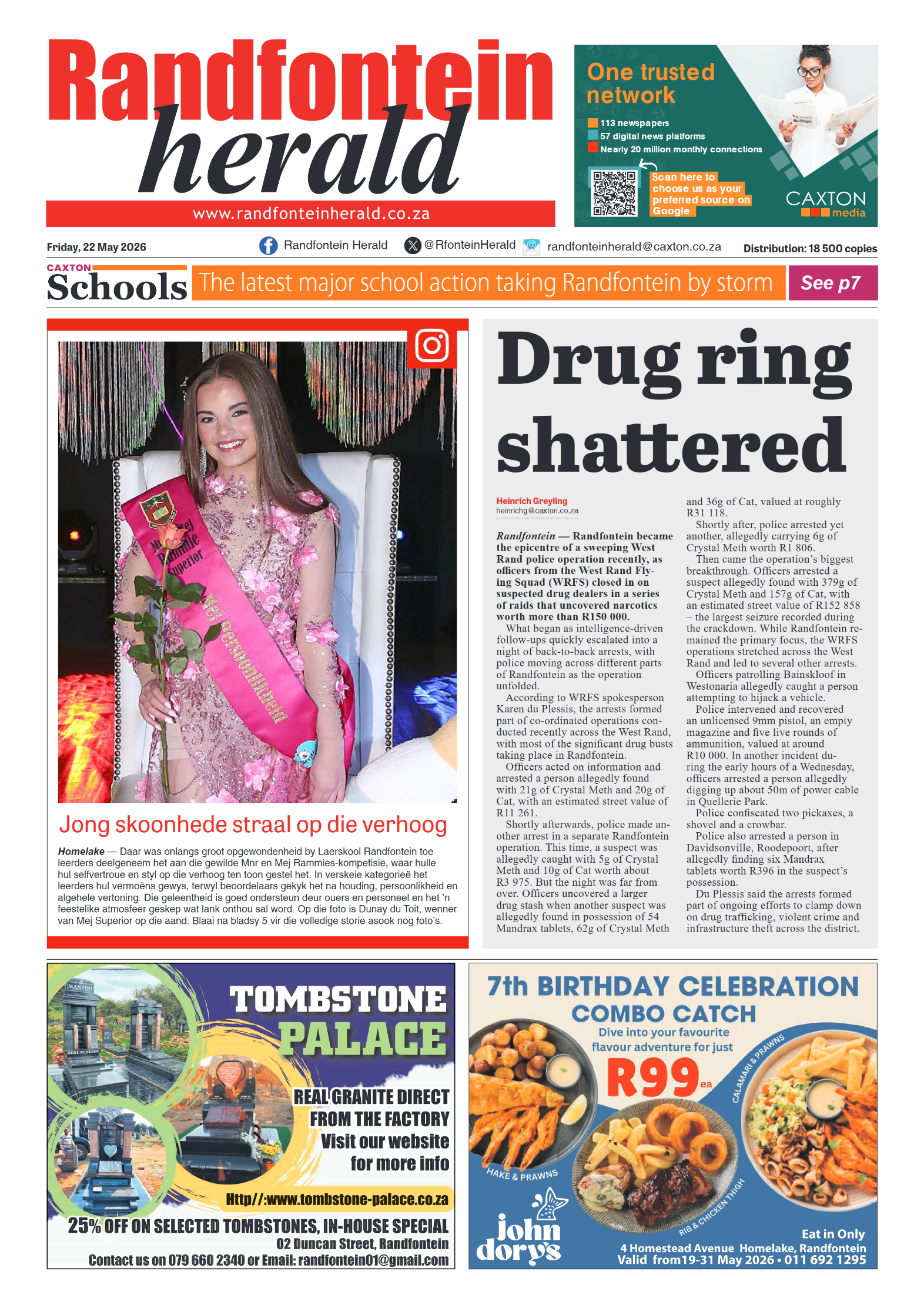 Randfontein Herald 22 May 2026 page 1