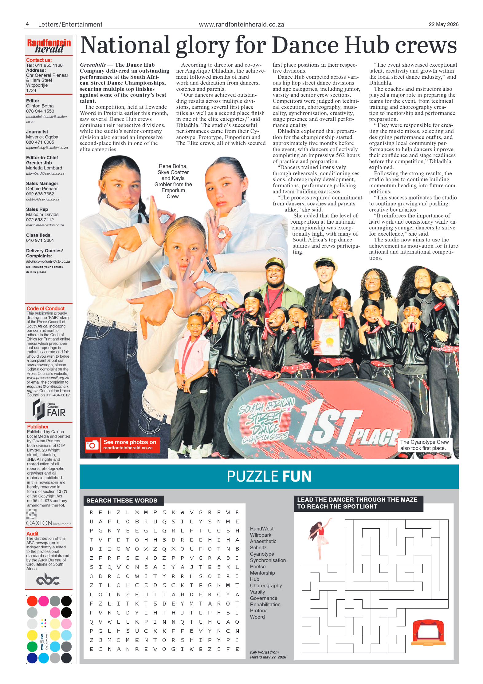 Randfontein Herald 22 May 2026 page 4