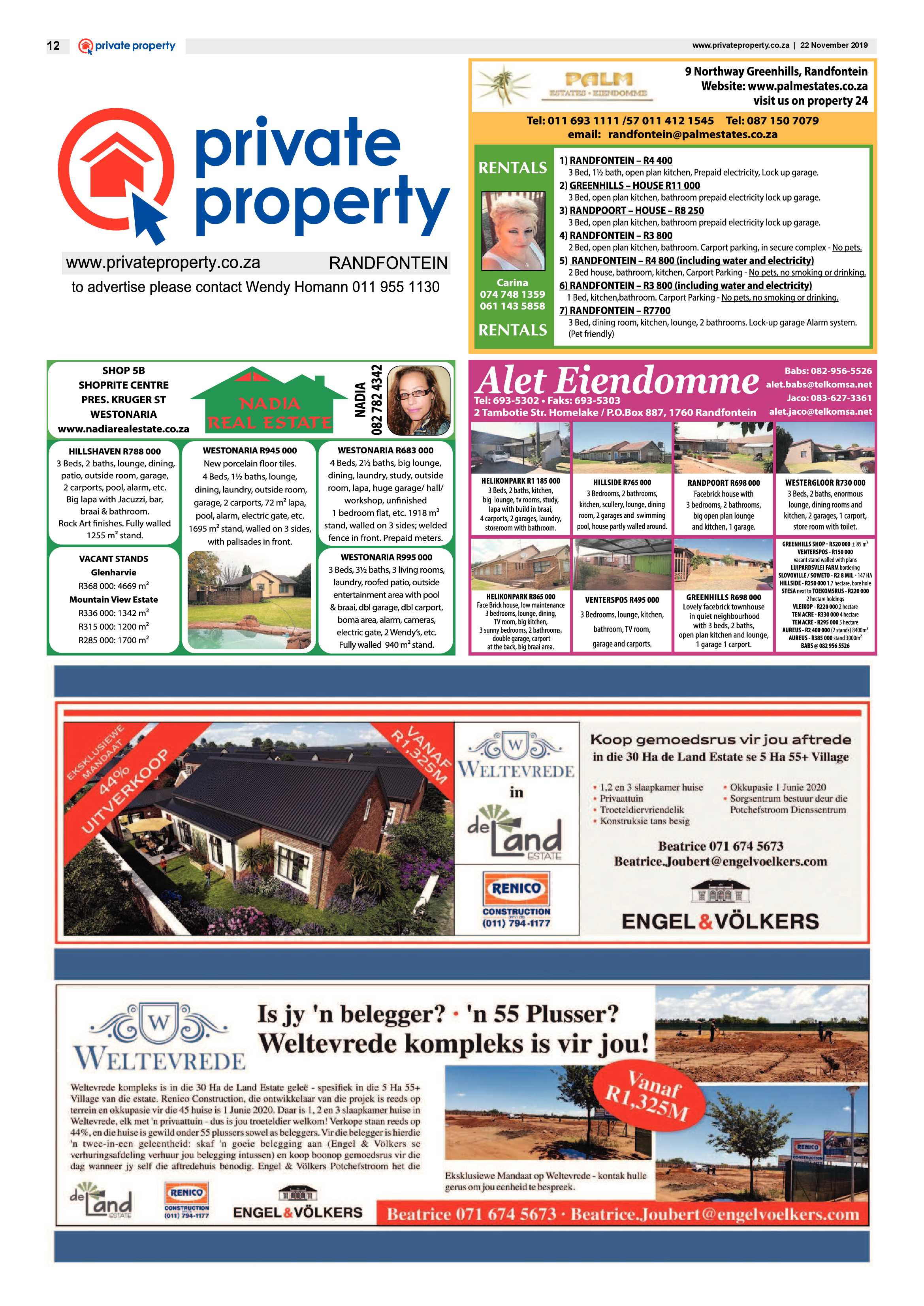 Randfontein Herald 22 November 2019 page 12
