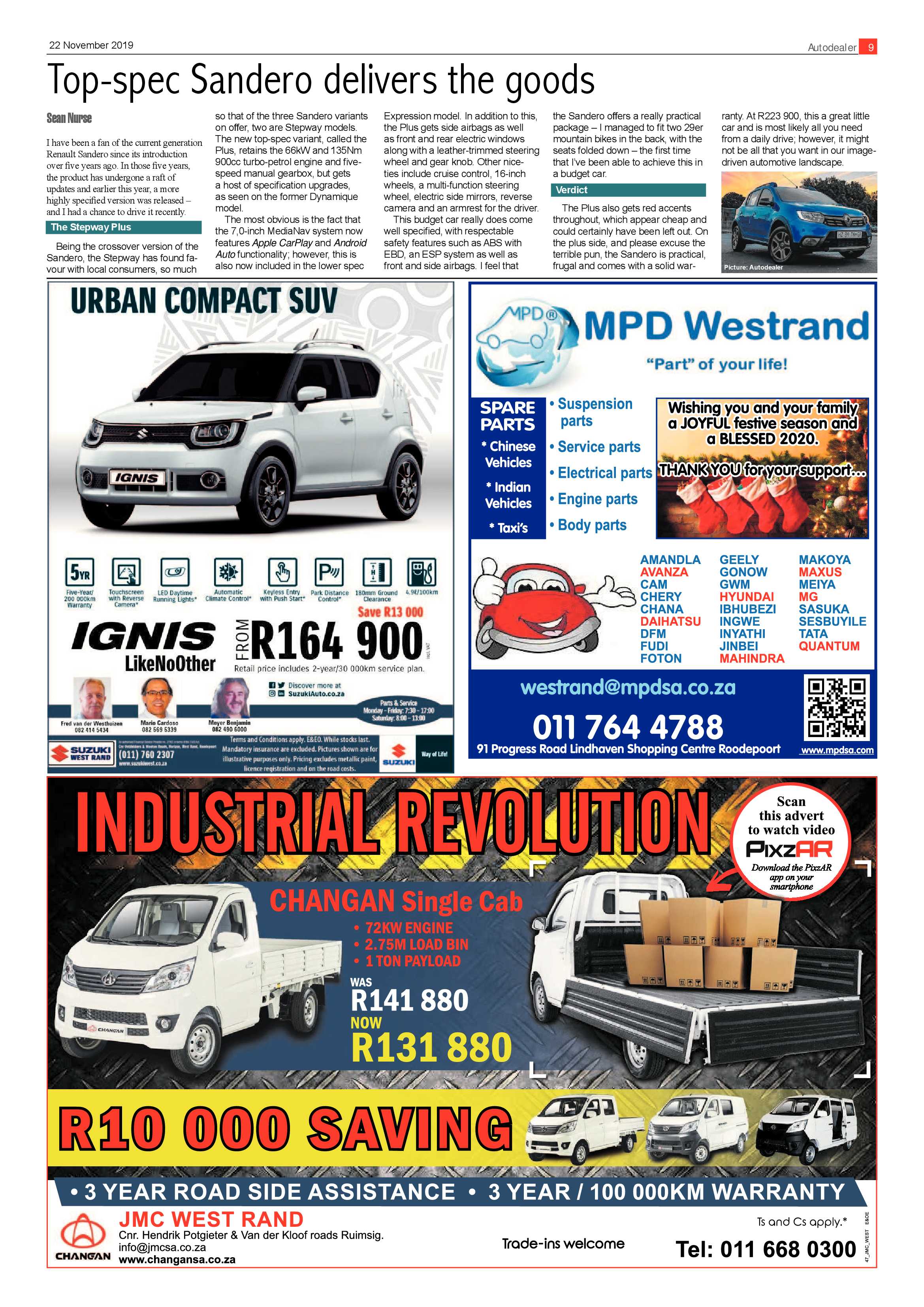 Randfontein Herald 22 November 2019 page 9