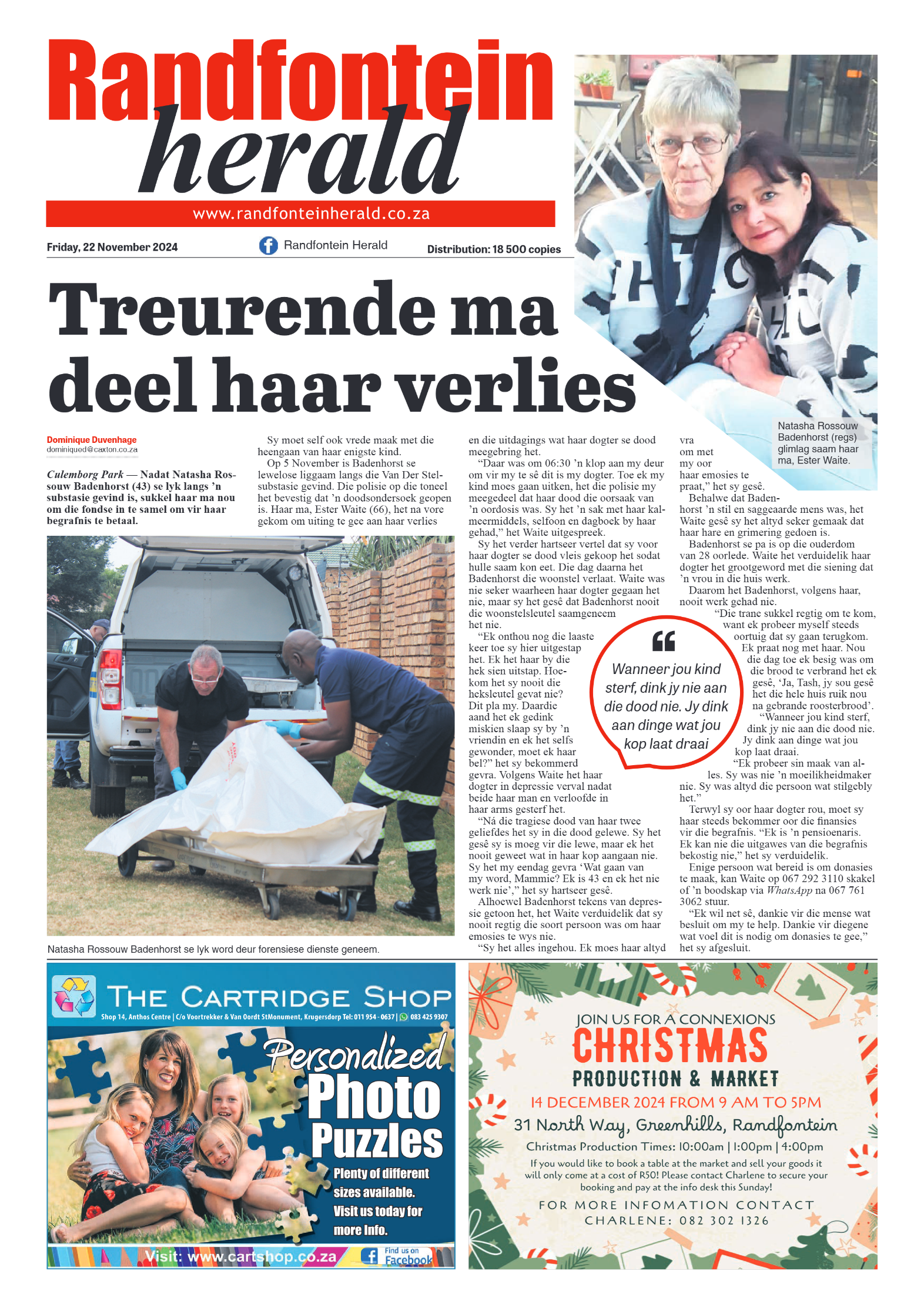 Randfontein Herald 22 November 2024 page 1
