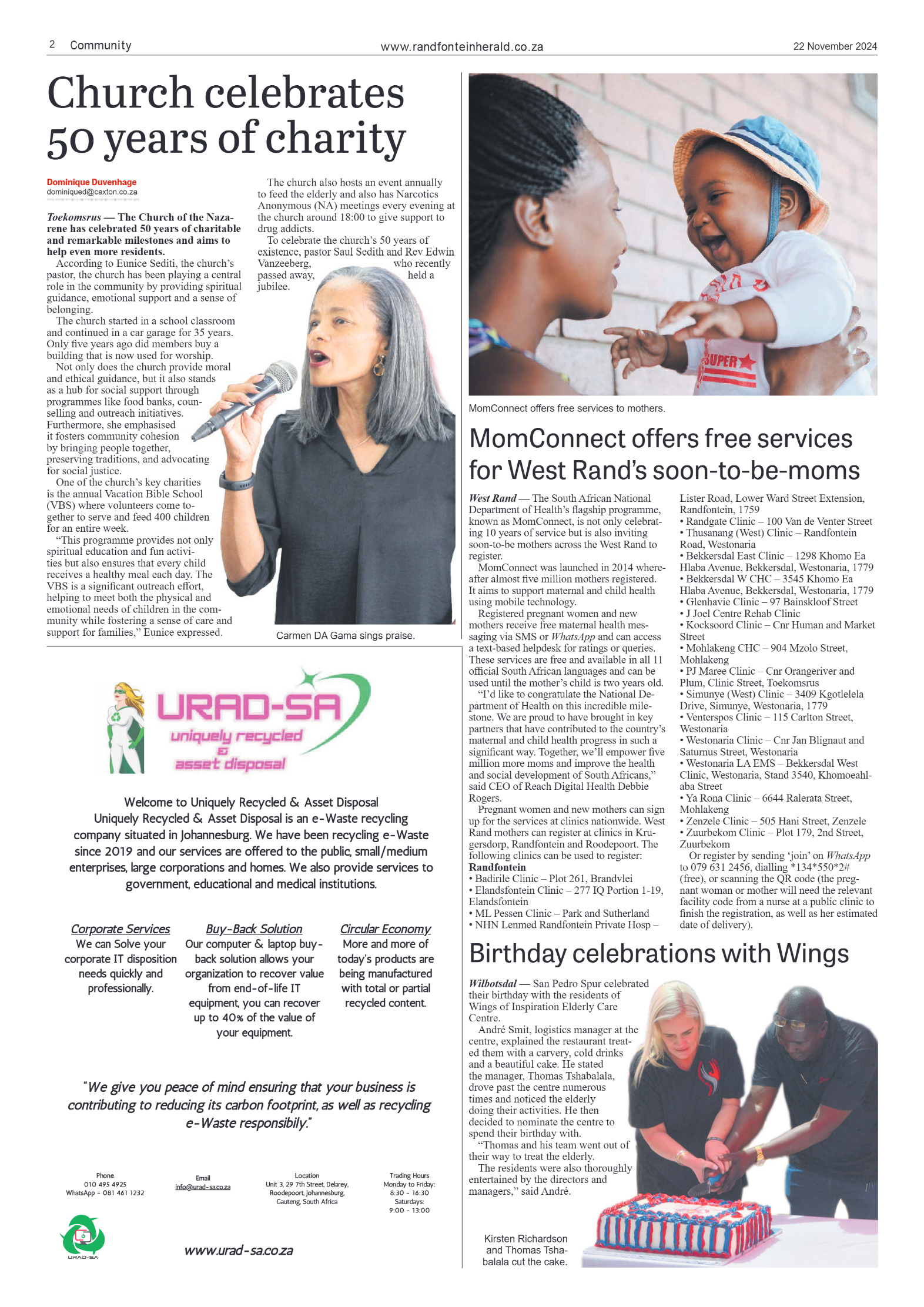 Randfontein Herald 22 November 2024 page 2