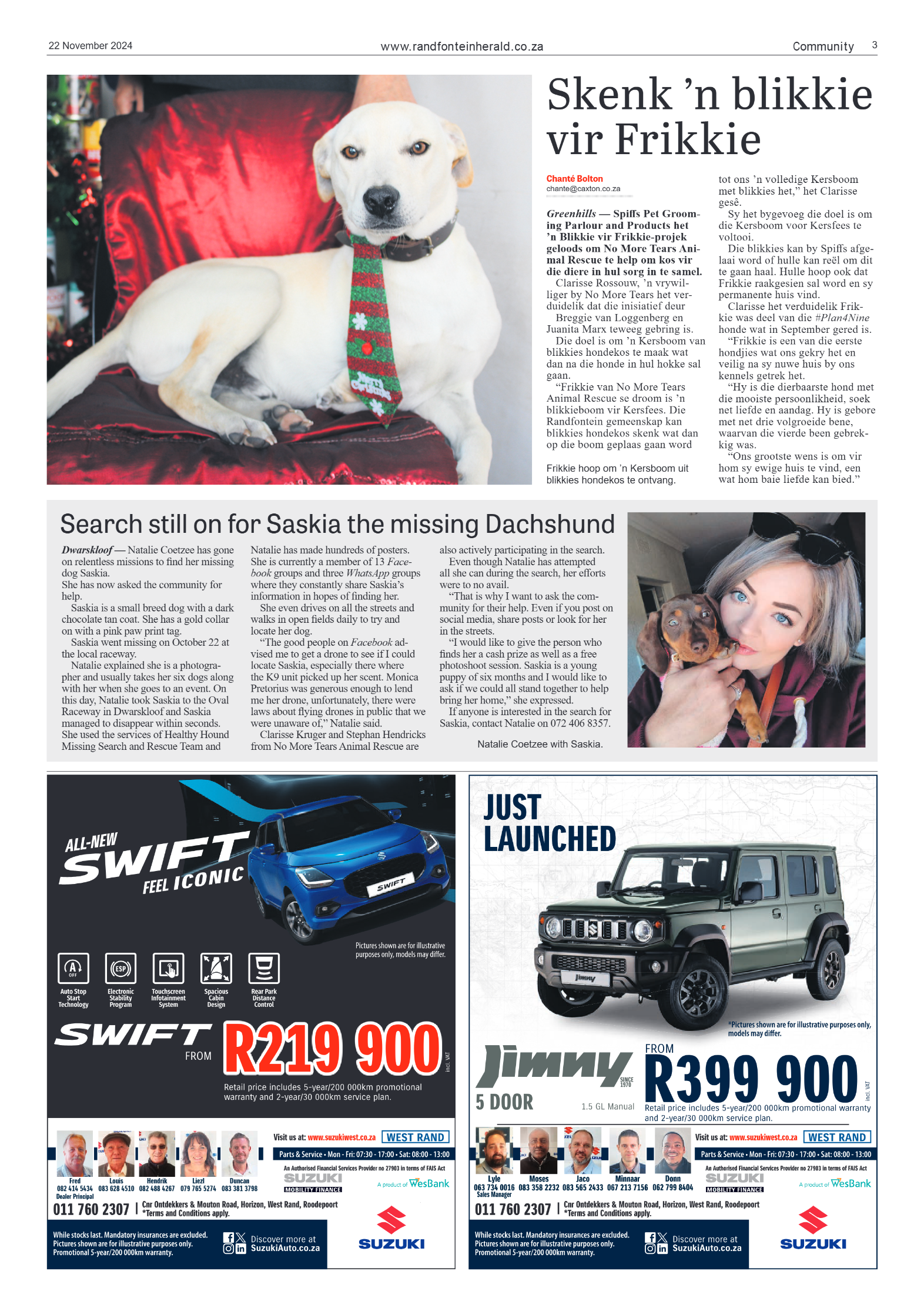 Randfontein Herald 22 November 2024 page 3