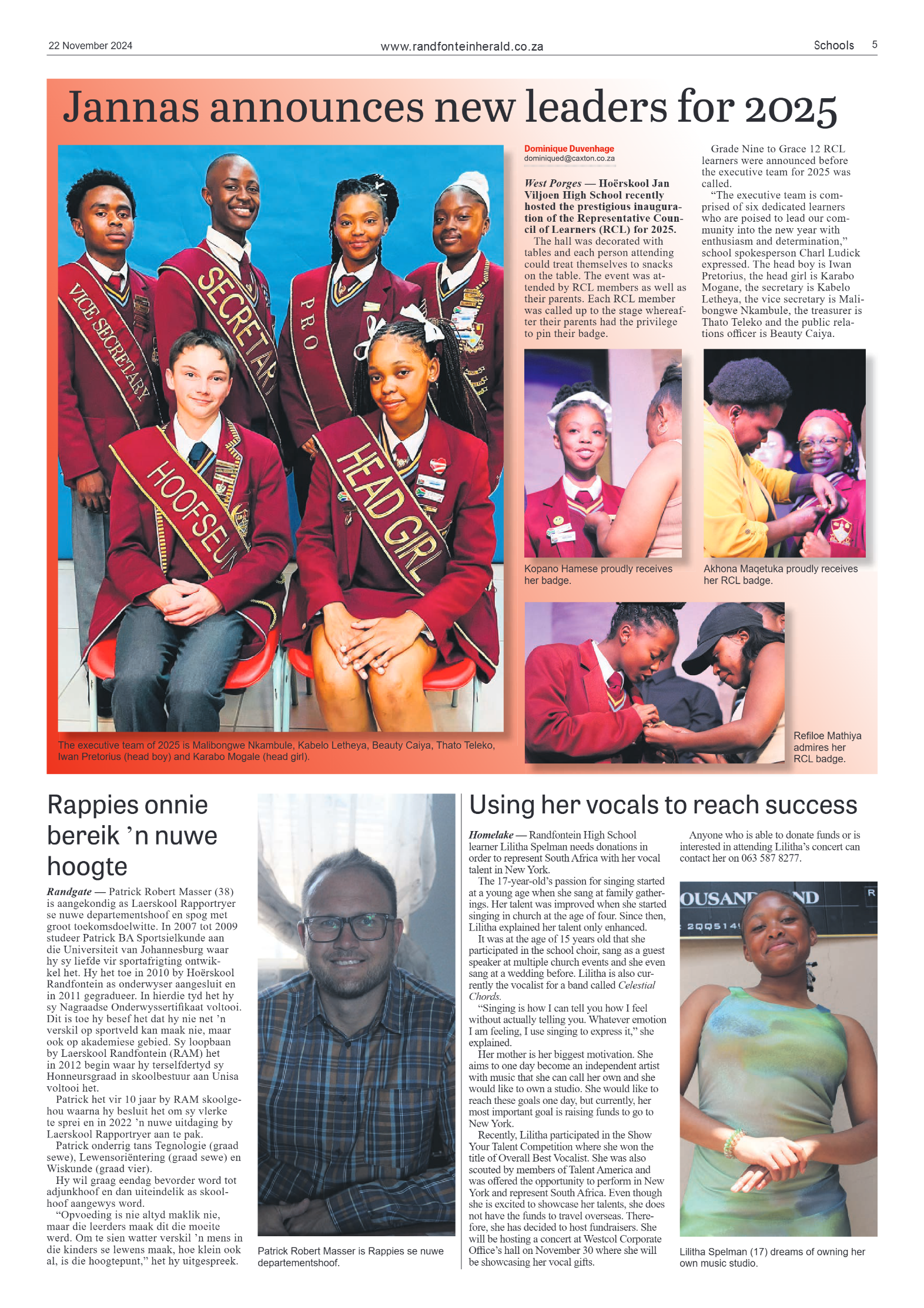 Randfontein Herald 22 November 2024 page 5