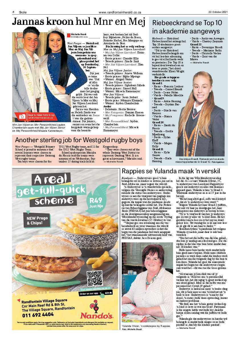 Randfontein Herald 22 October 2021 page 6