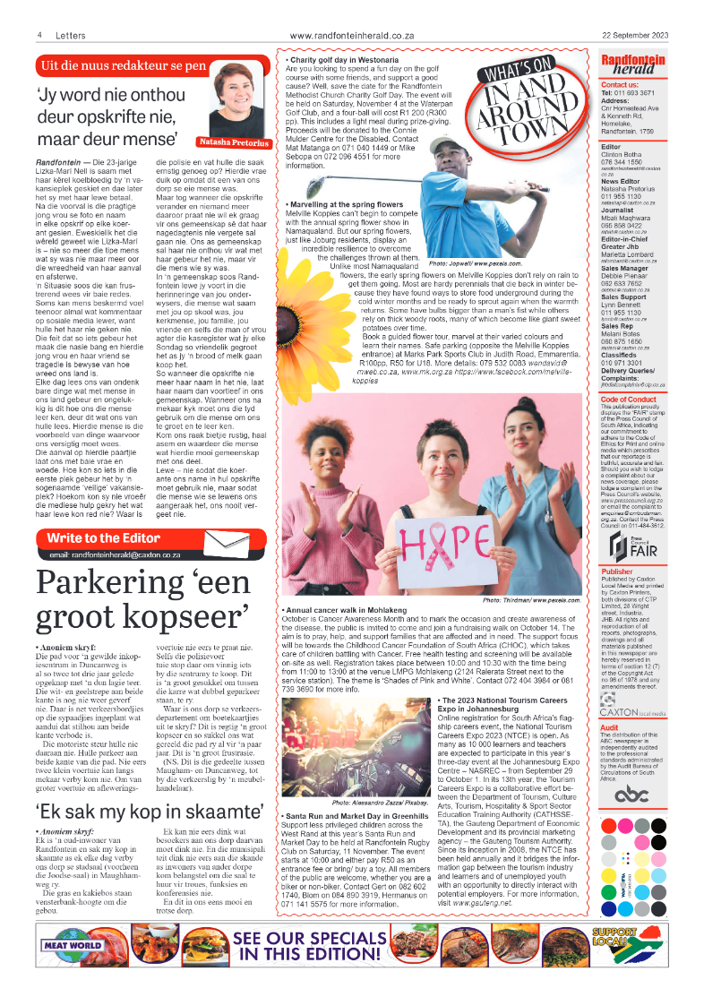 Randfontein Herald 22 September 2023 page 4
