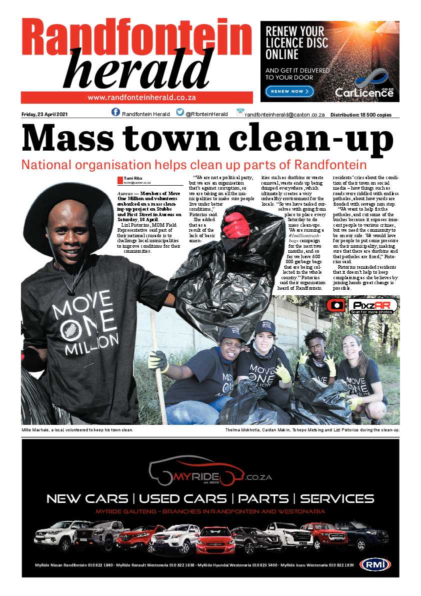 Randfontein Herald 23 April 2021 page 1