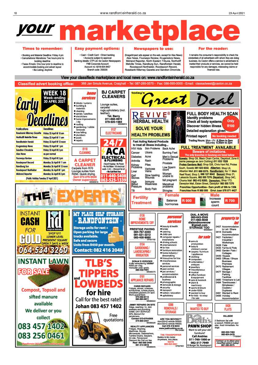 Randfontein Herald 23 April 2021 page 10