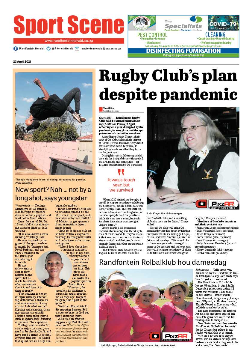 Randfontein Herald 23 April 2021 page 12