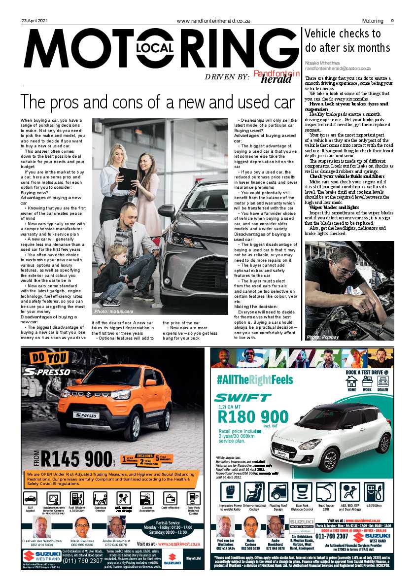 Randfontein Herald 23 April 2021 page 9