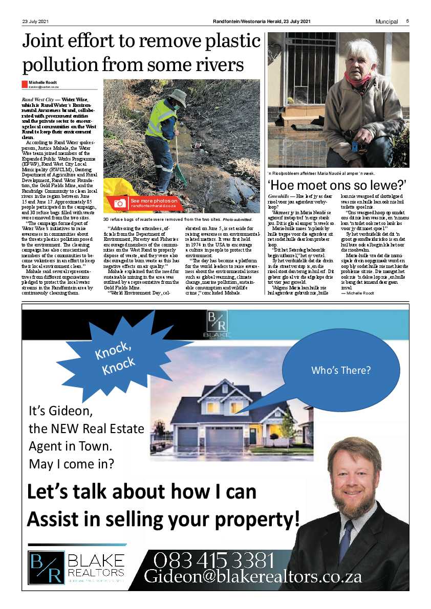 Randfontein Herald 23 July 2021 page 5