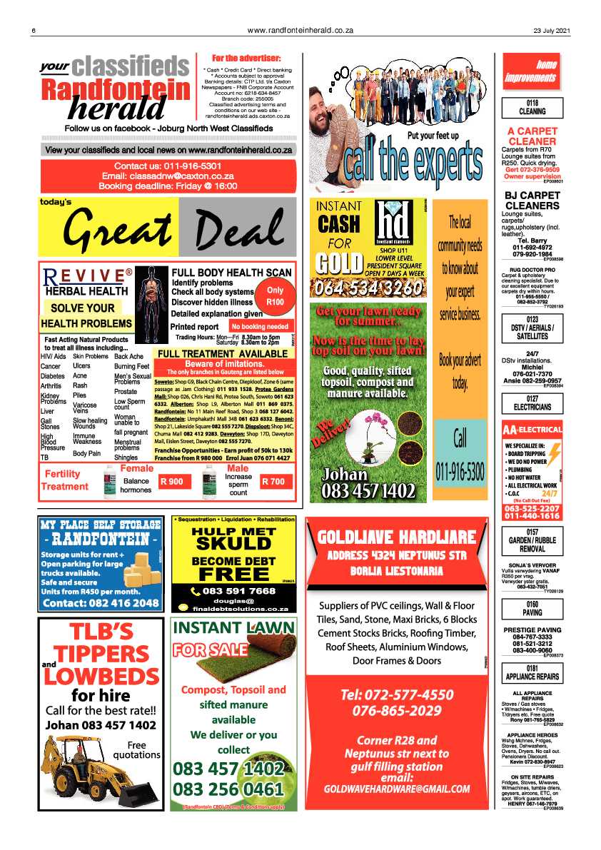 Randfontein Herald 23 July 2021 page 6
