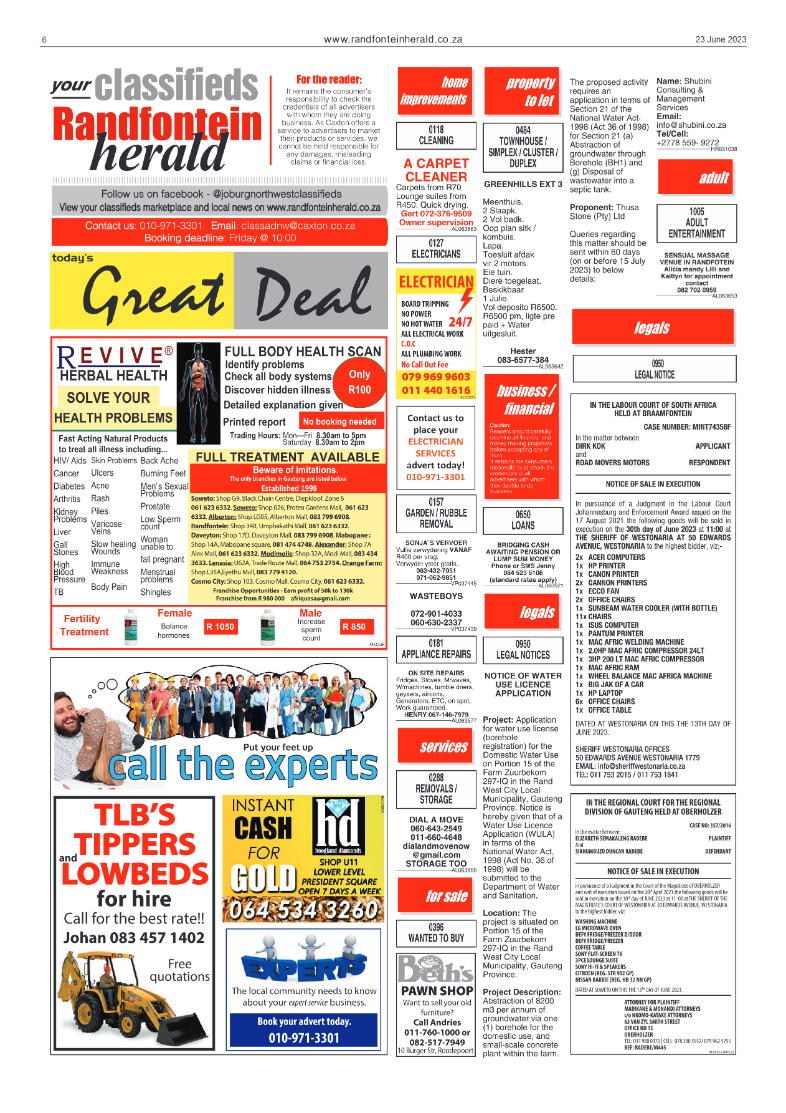 Randfontein Herald 23 June 2023 page 6