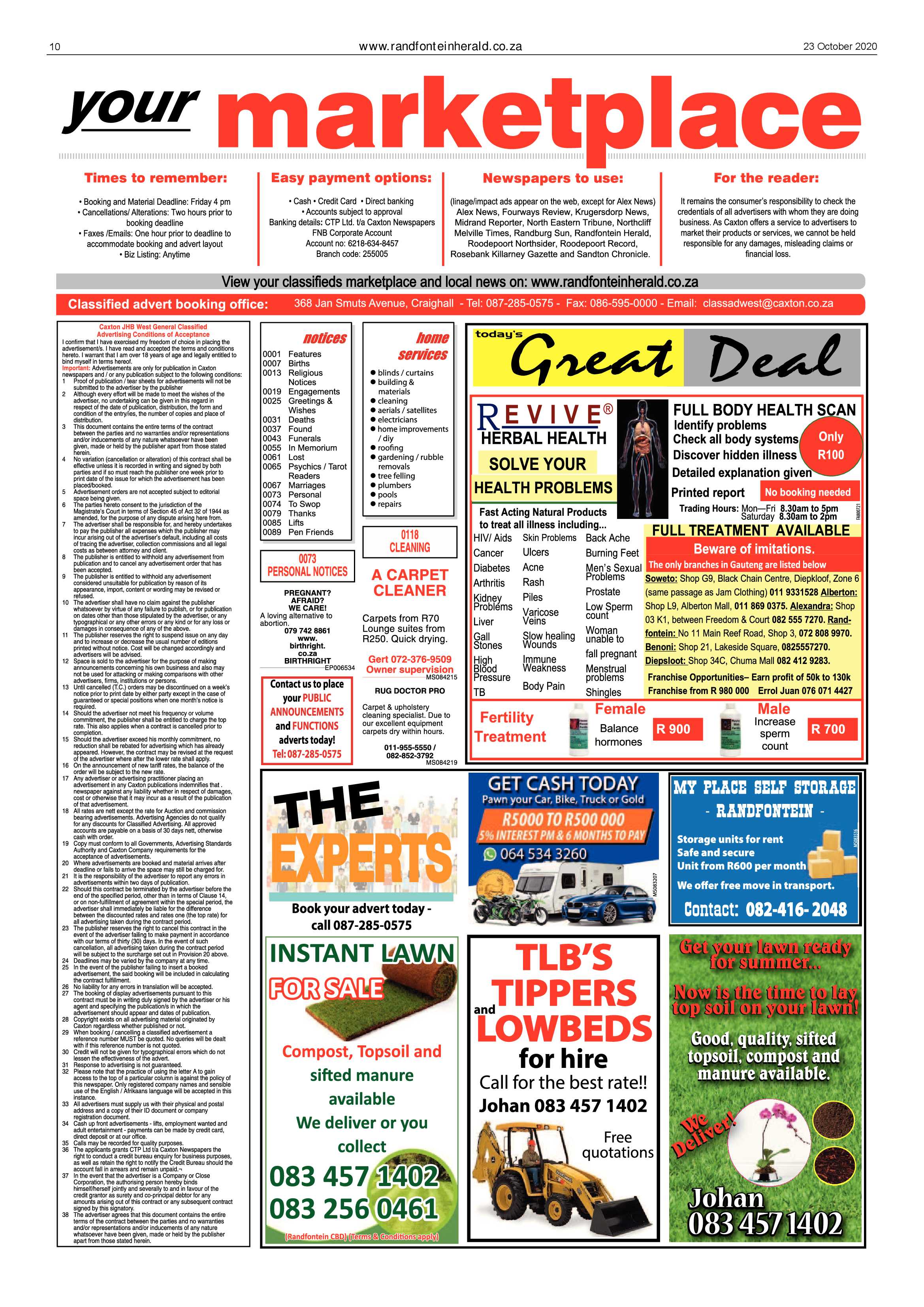 Randfontein Herald 23 October 2020 page 10