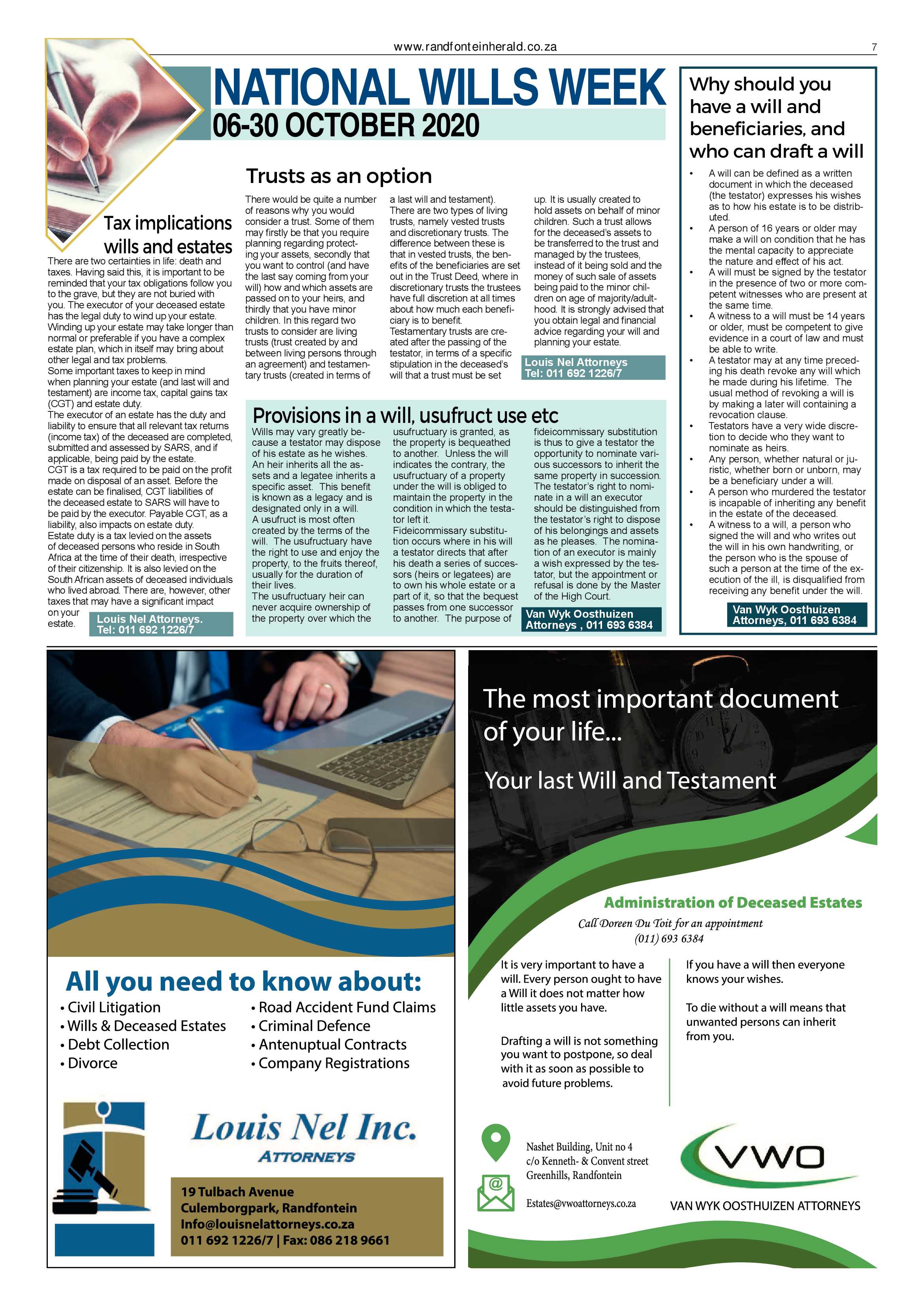 Randfontein Herald 23 October 2020 page 7