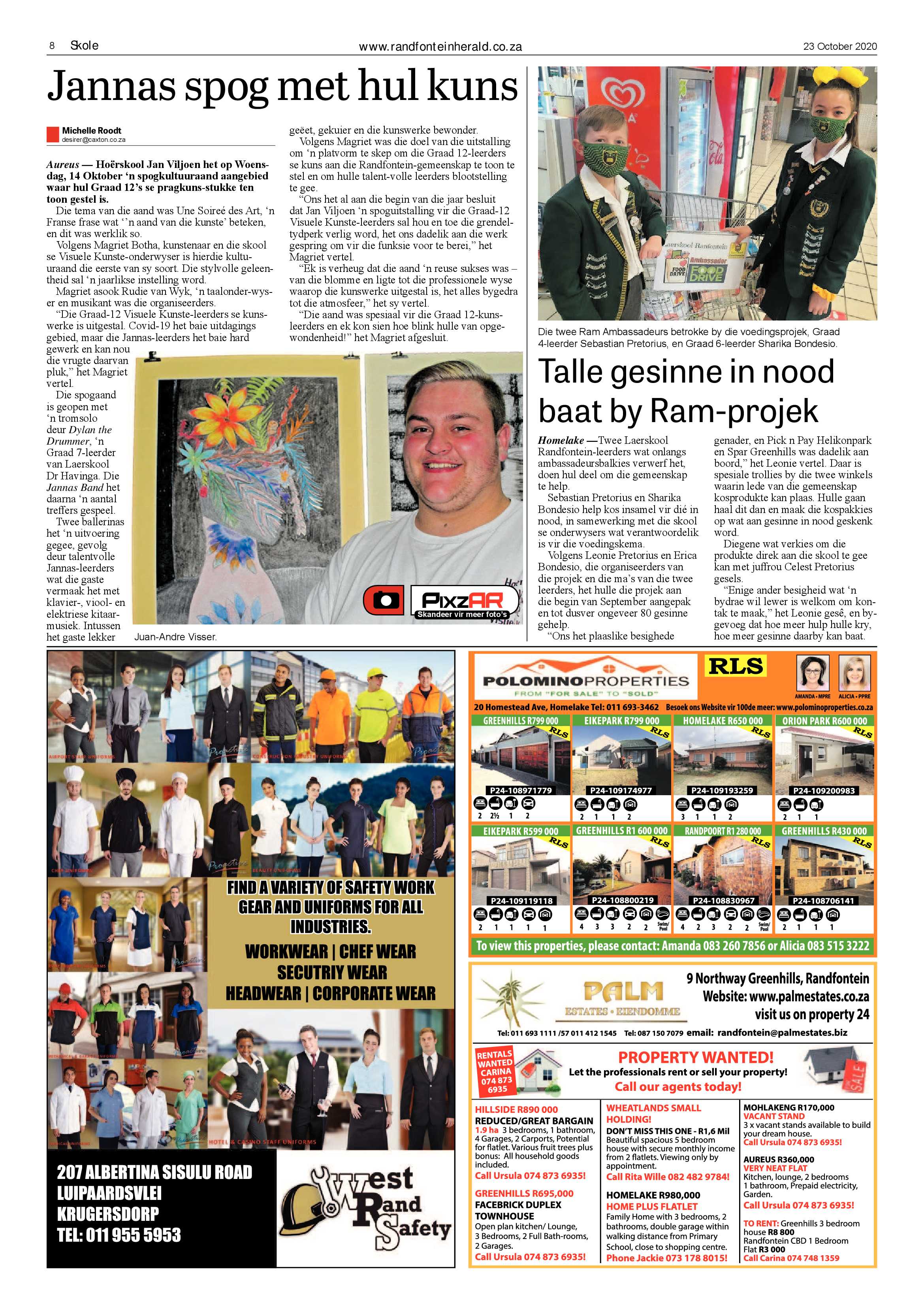 Randfontein Herald 23 October 2020 page 8