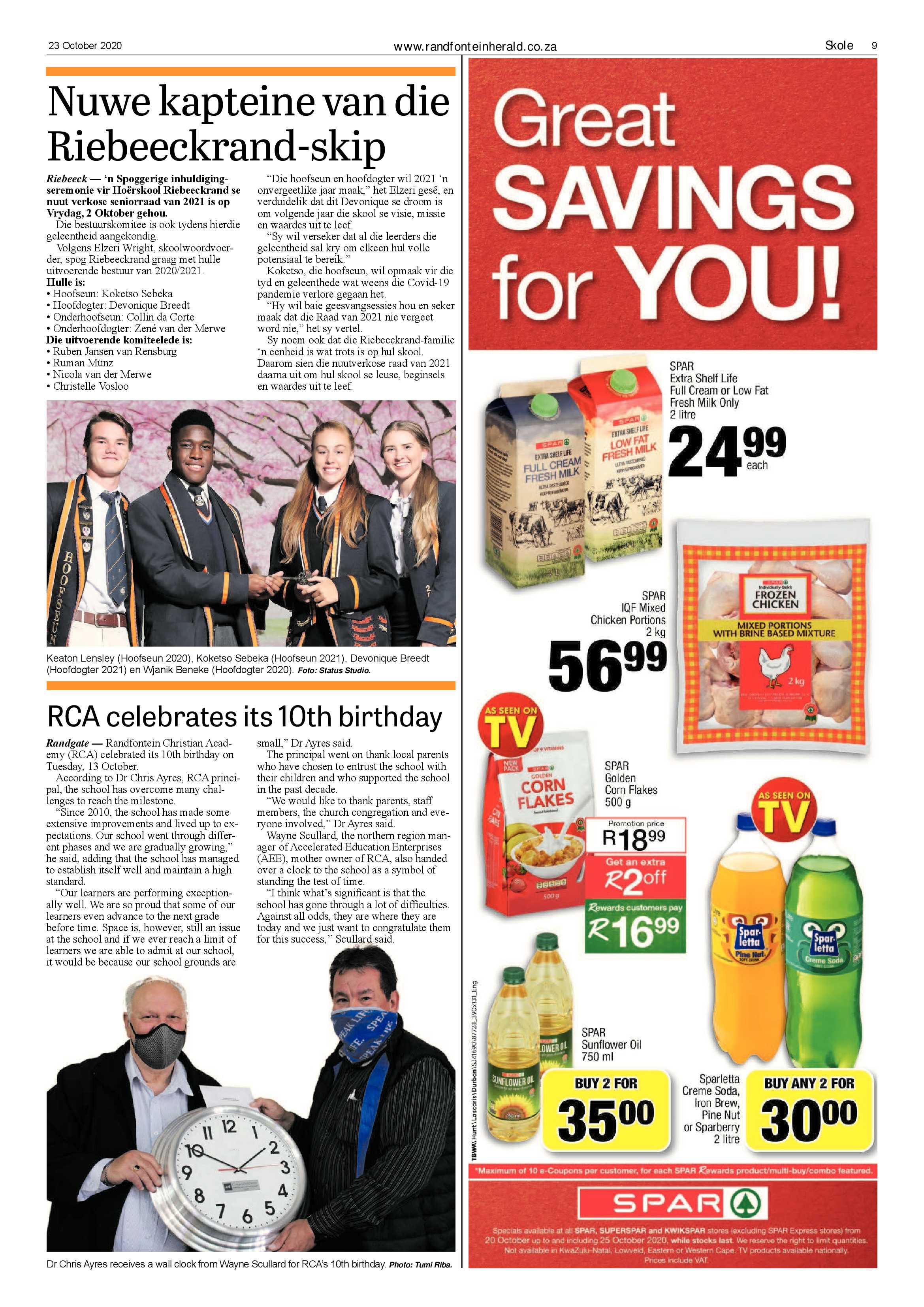 Randfontein Herald 23 October 2020 page 9