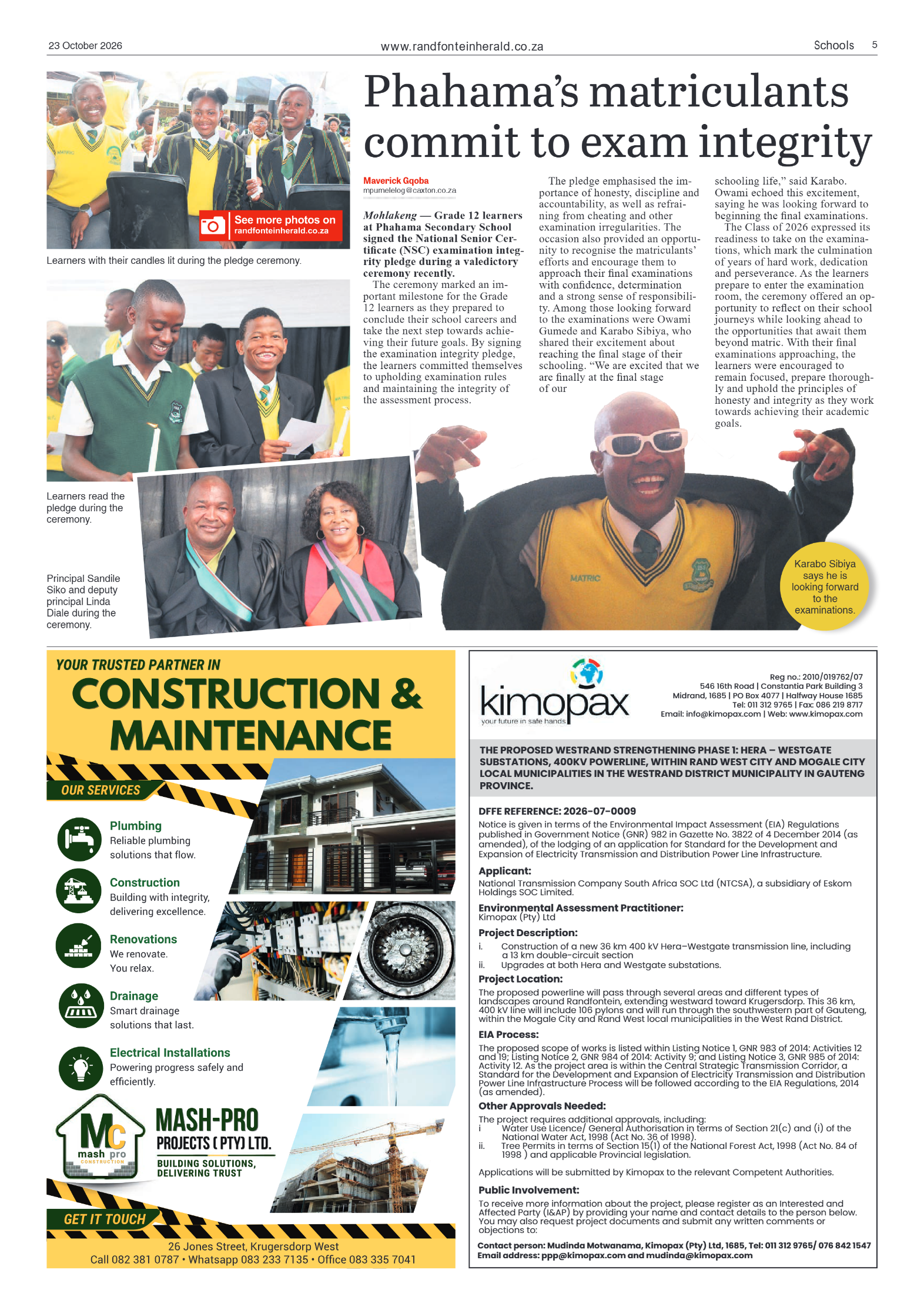 Randfontein Herald 23 October 2026 page 5