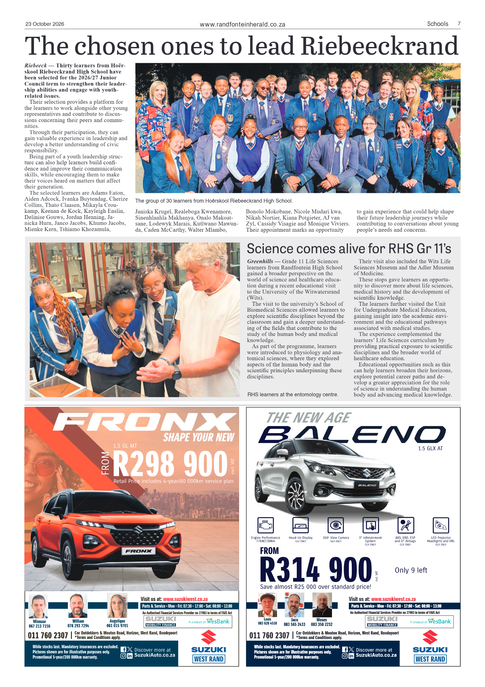 Randfontein Herald 23 October 2026 page 7
