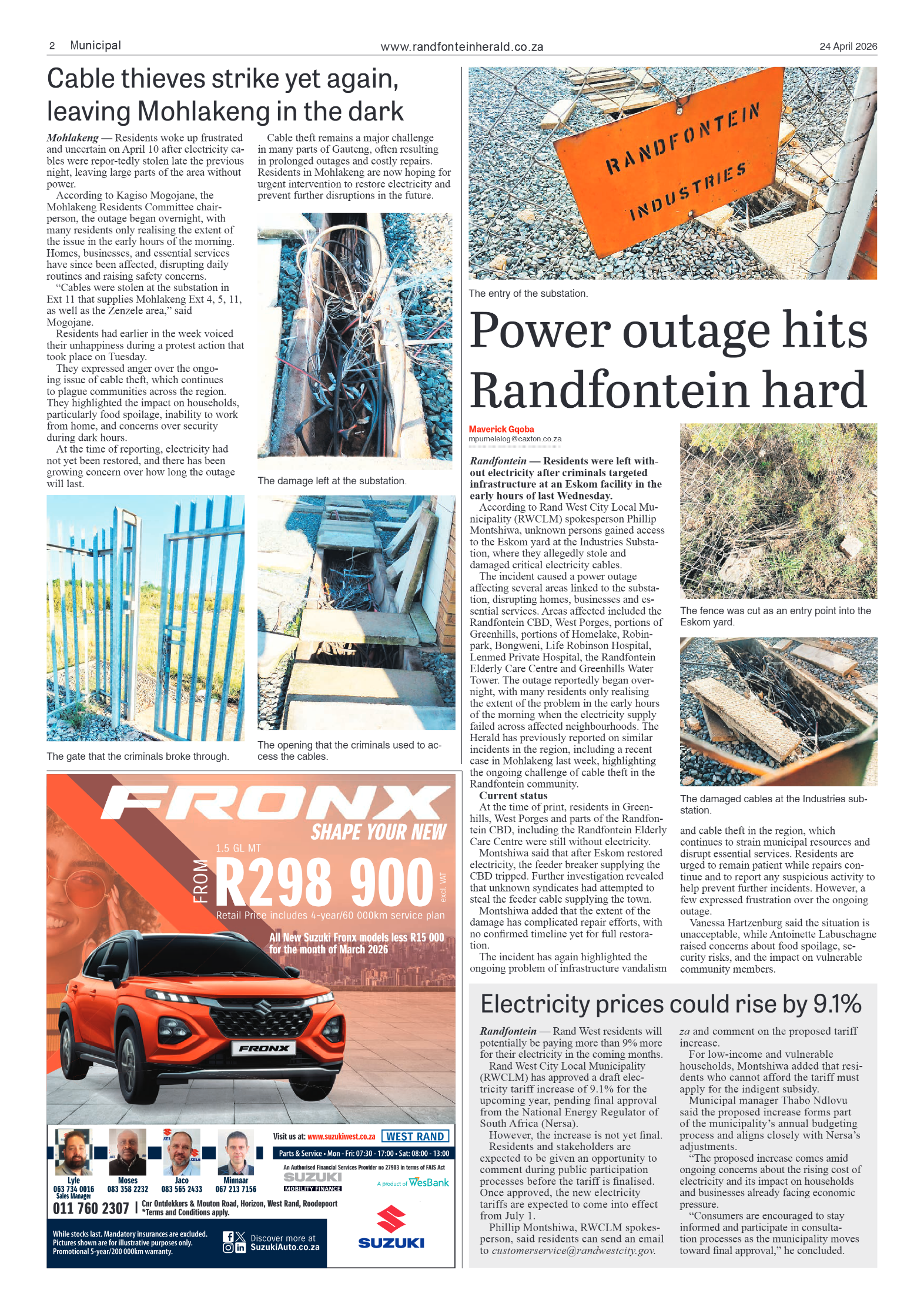 Randfontein Herald 24 April 2026 page 2