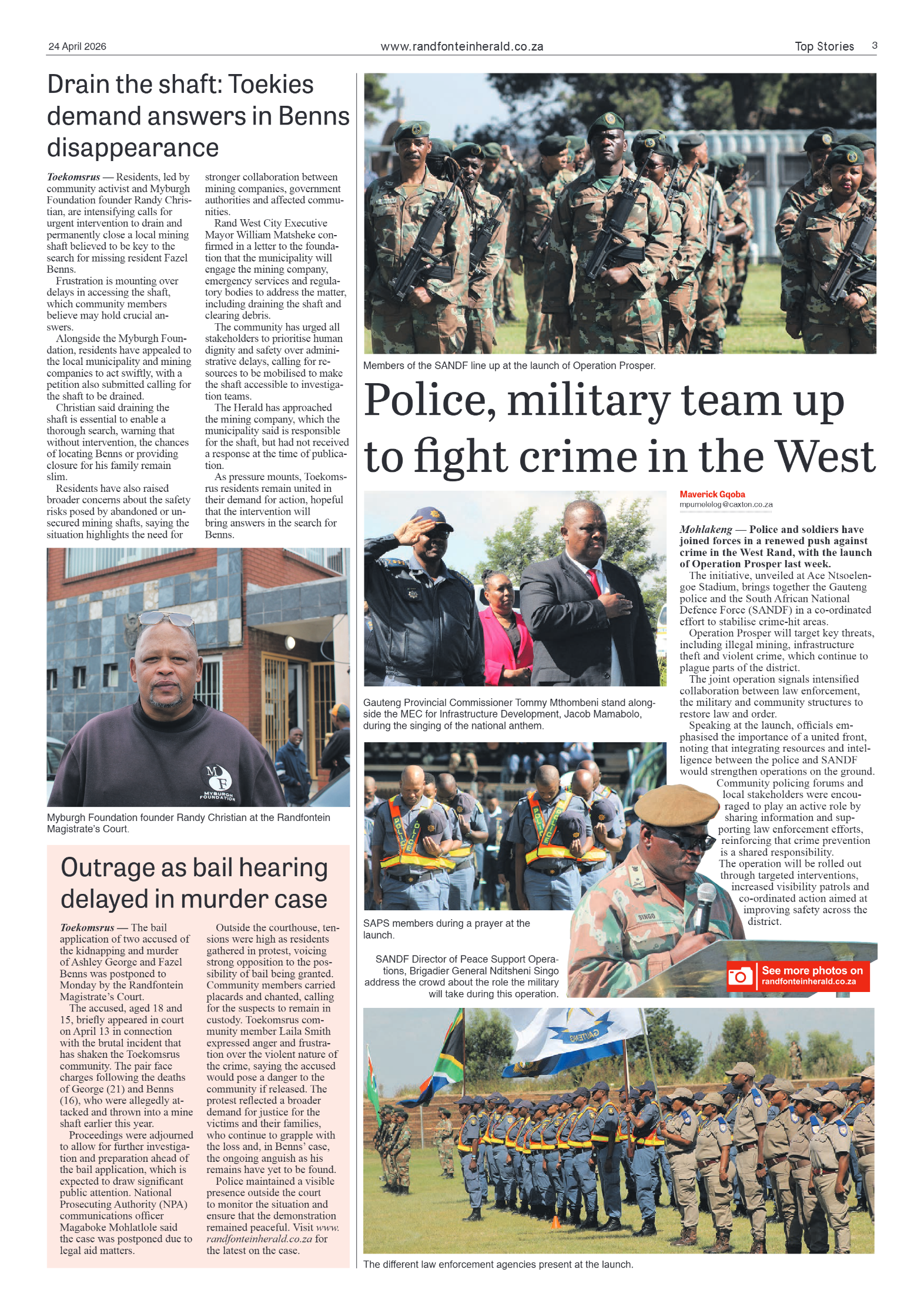 Randfontein Herald 24 April 2026 page 3
