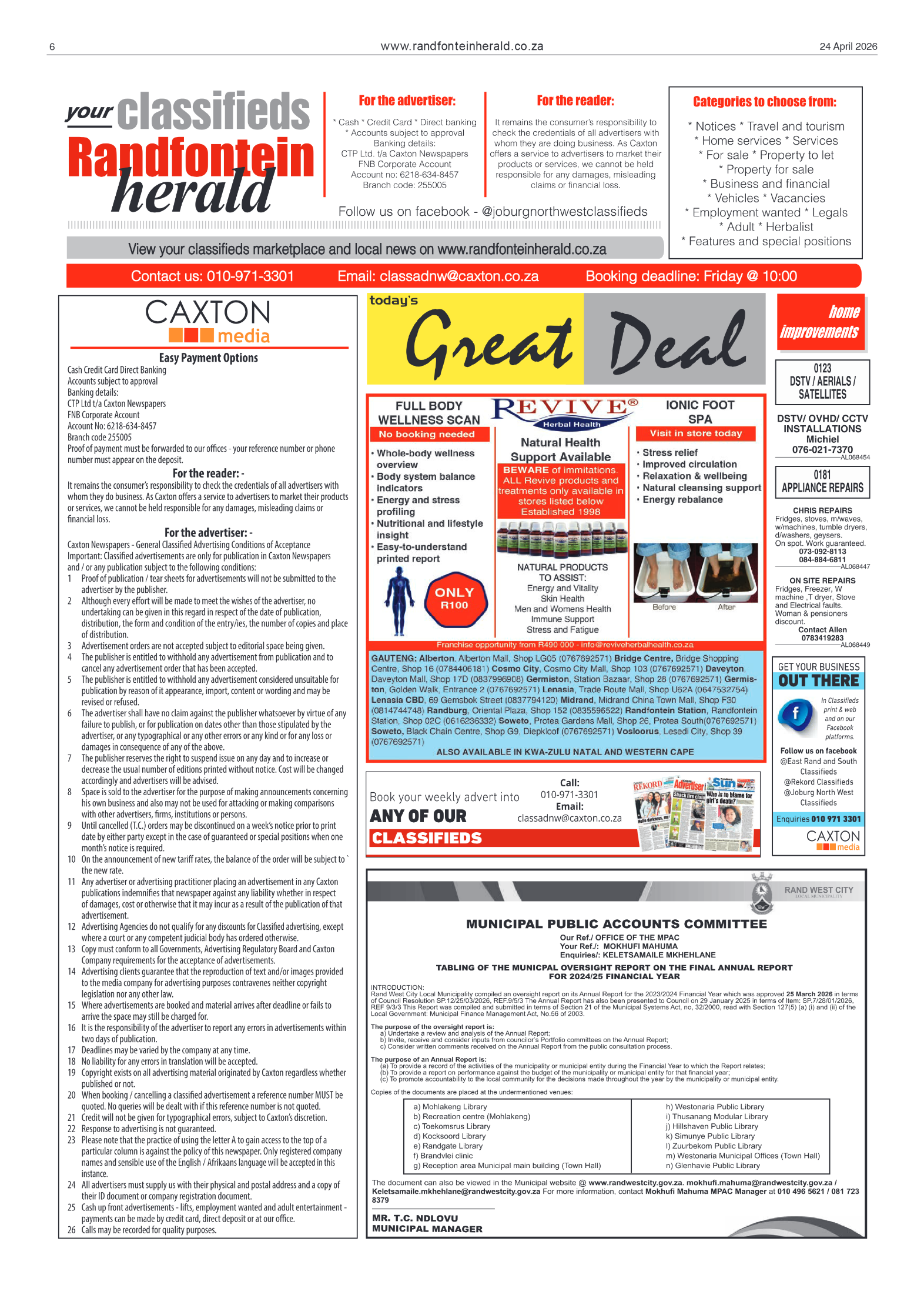Randfontein Herald 24 April 2026 page 6