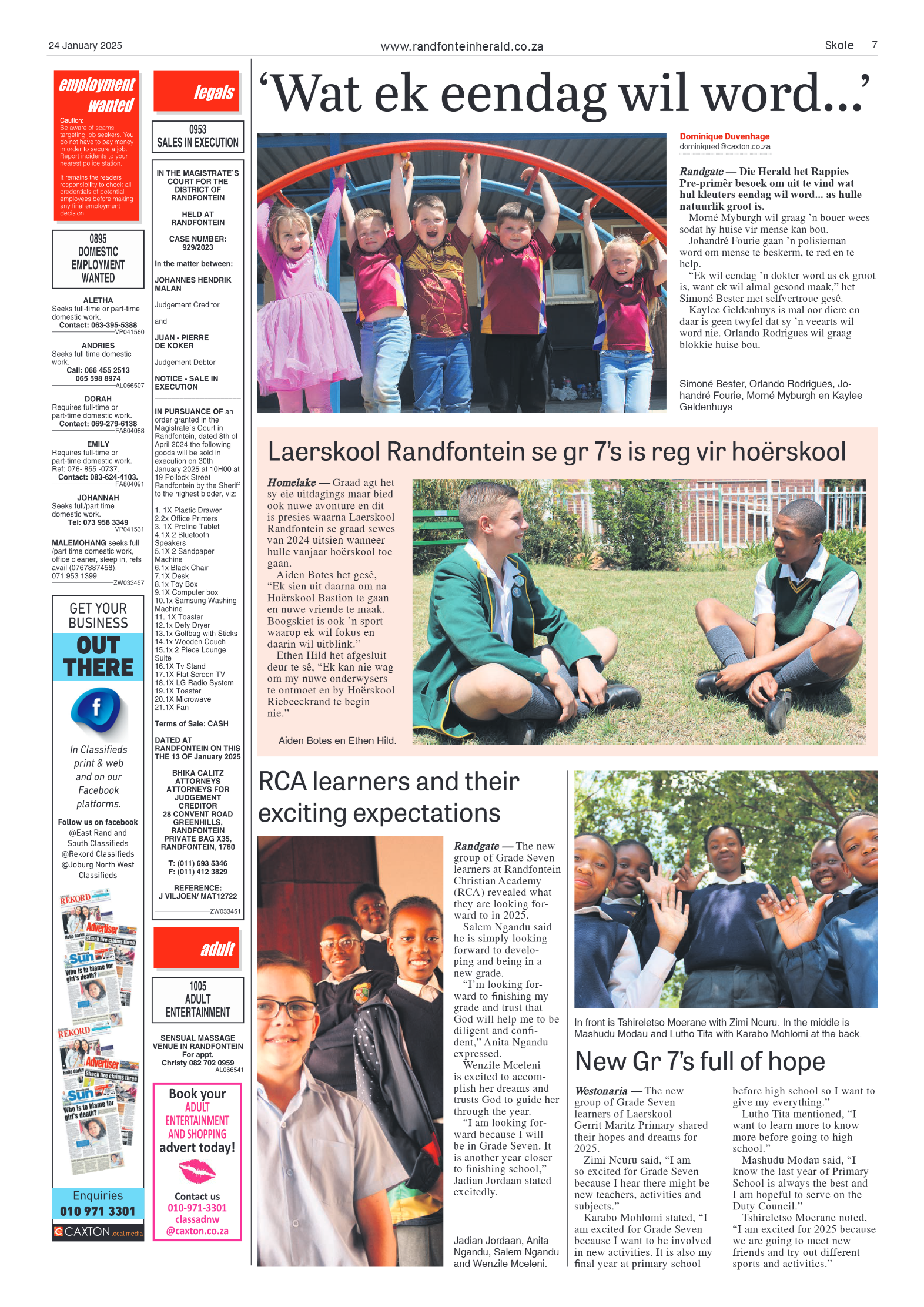 Randfontein Herald 24 January 2025 page 7