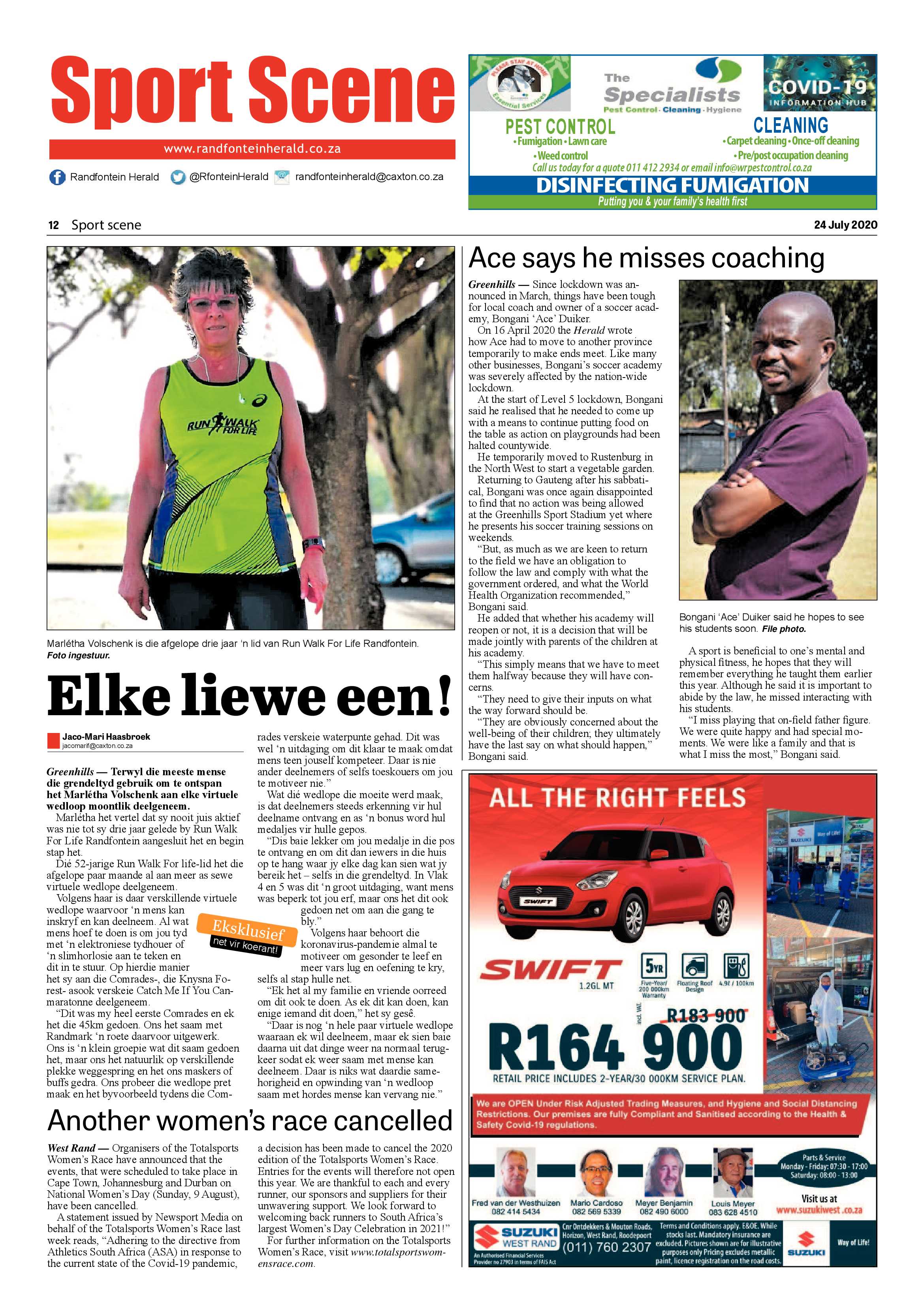 Randfontein Herald 24 July 2020 page 12