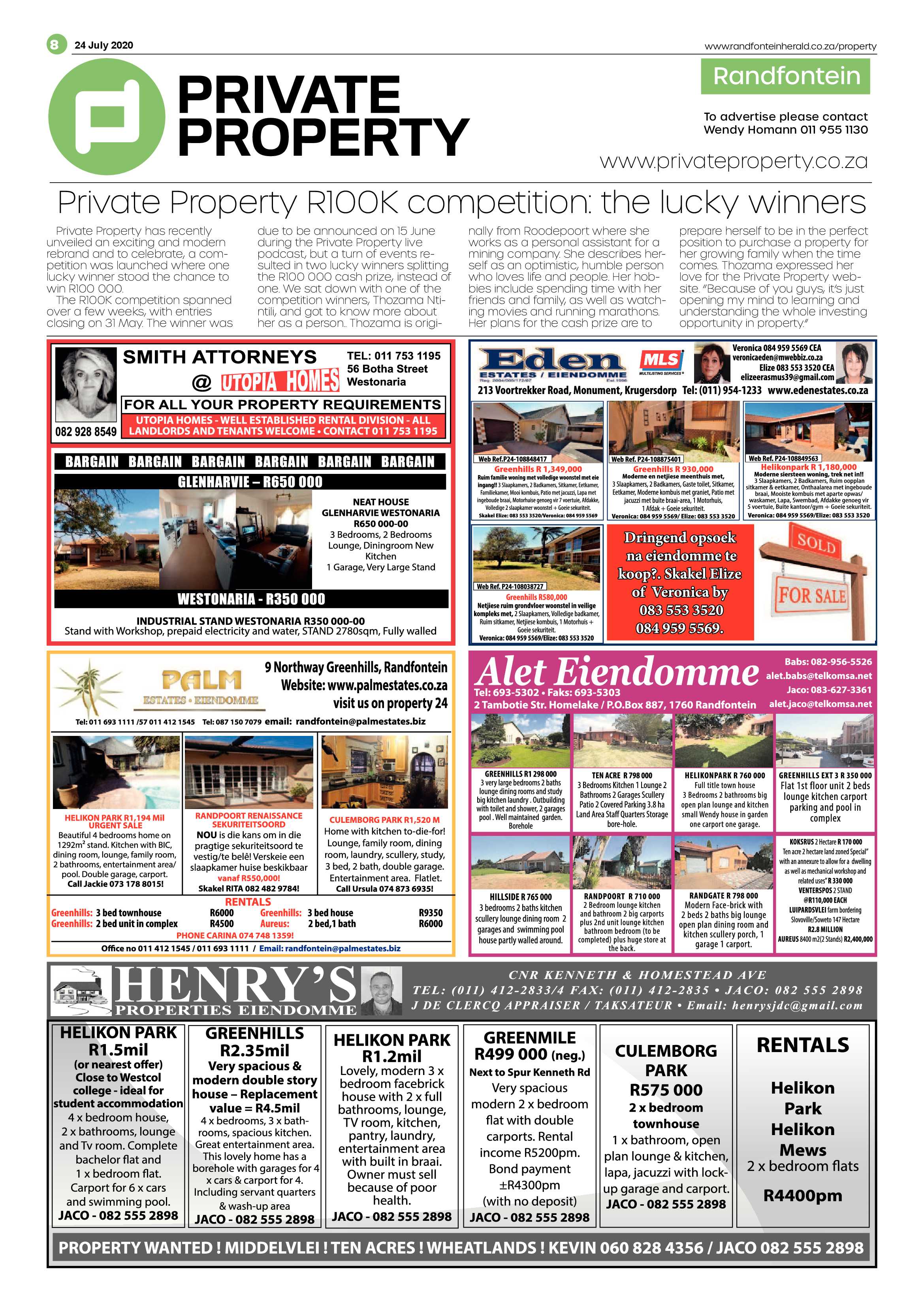 Randfontein Herald 24 July 2020 page 8