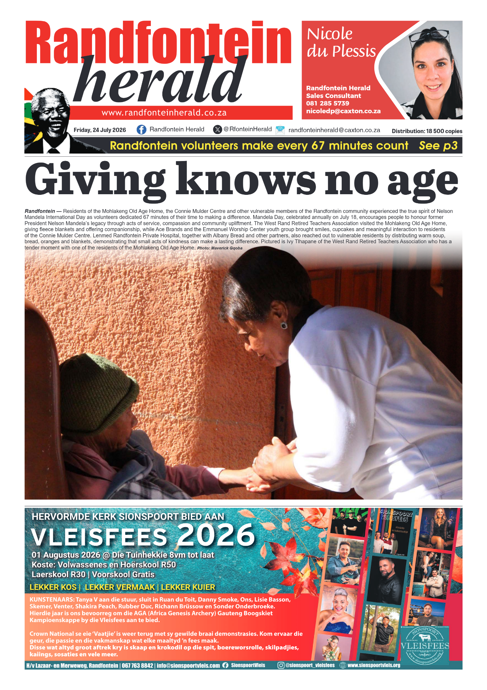 Randfontein Herald 24 July 2026 page 1