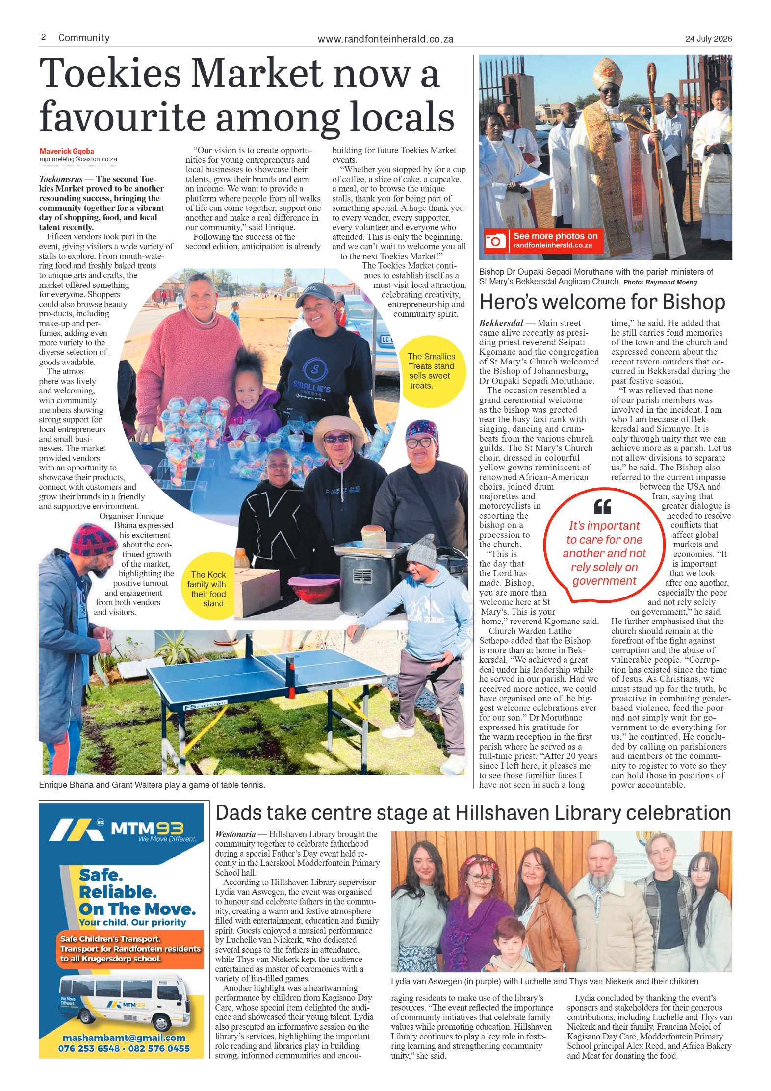 Randfontein Herald 24 July 2026 page 2