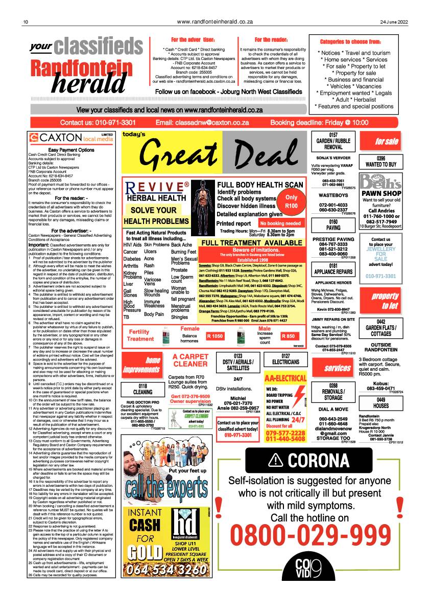 Randfontein Herald 24 June 2022 page 10