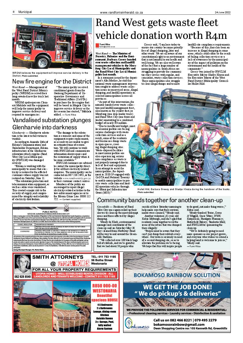 Randfontein Herald 24 June 2022 page 8