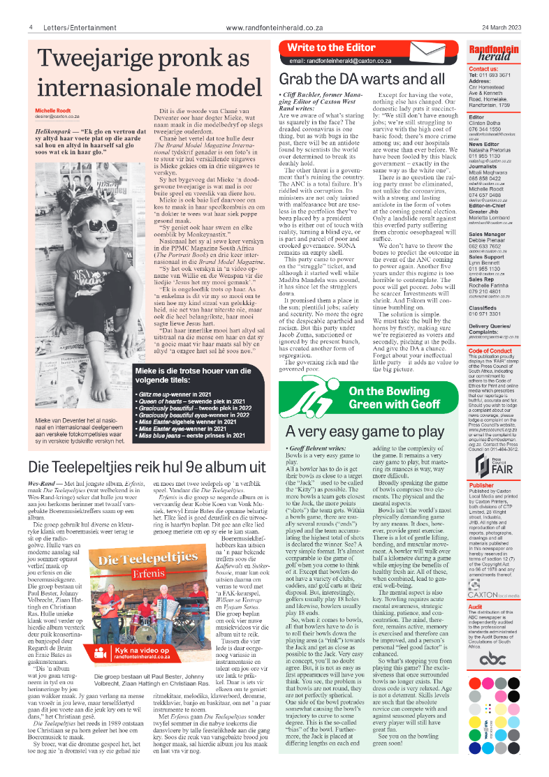 Randfontein Herald 24 March 2023 page 4