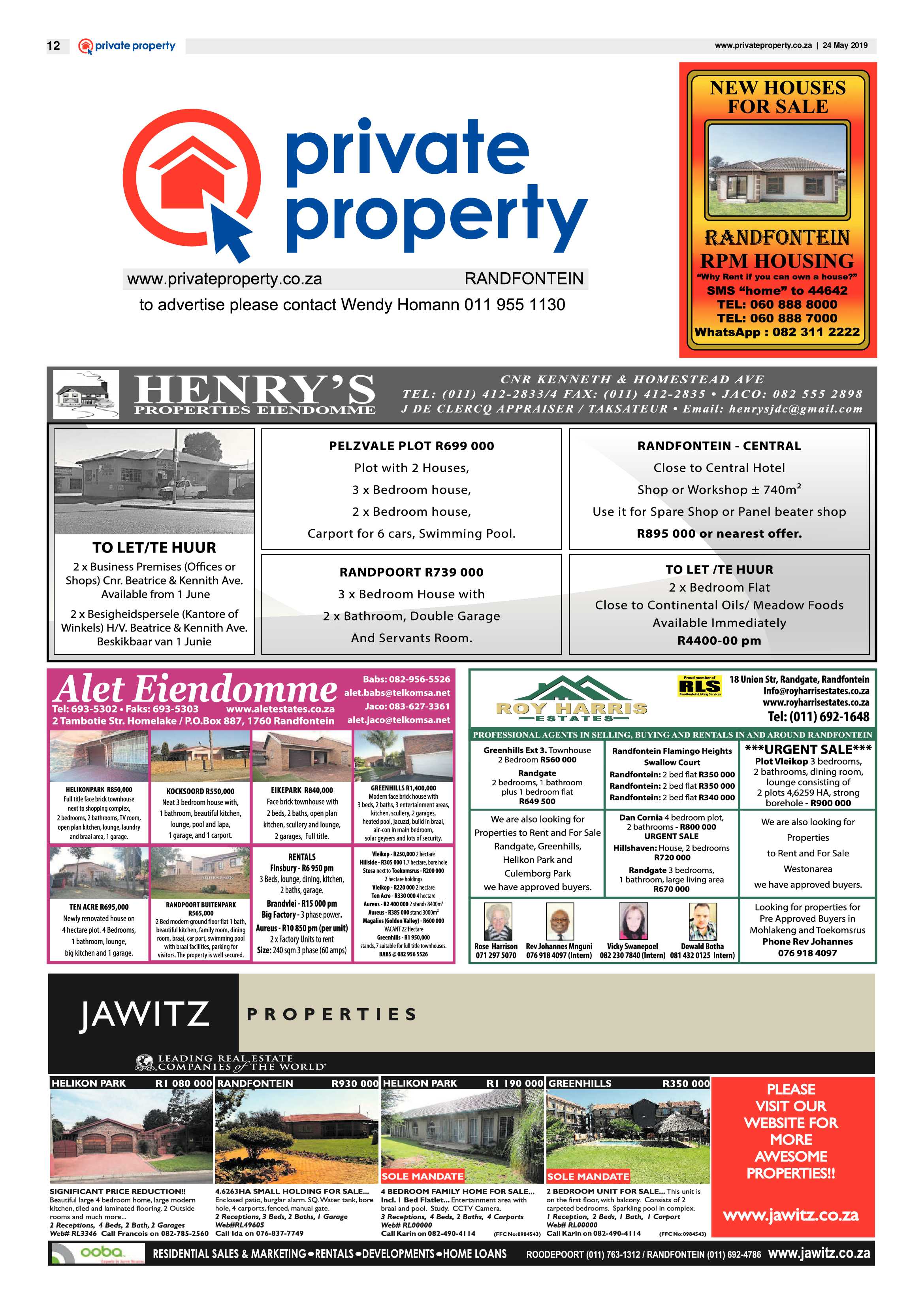 Randfontein Herald 24 May 2019 page 12