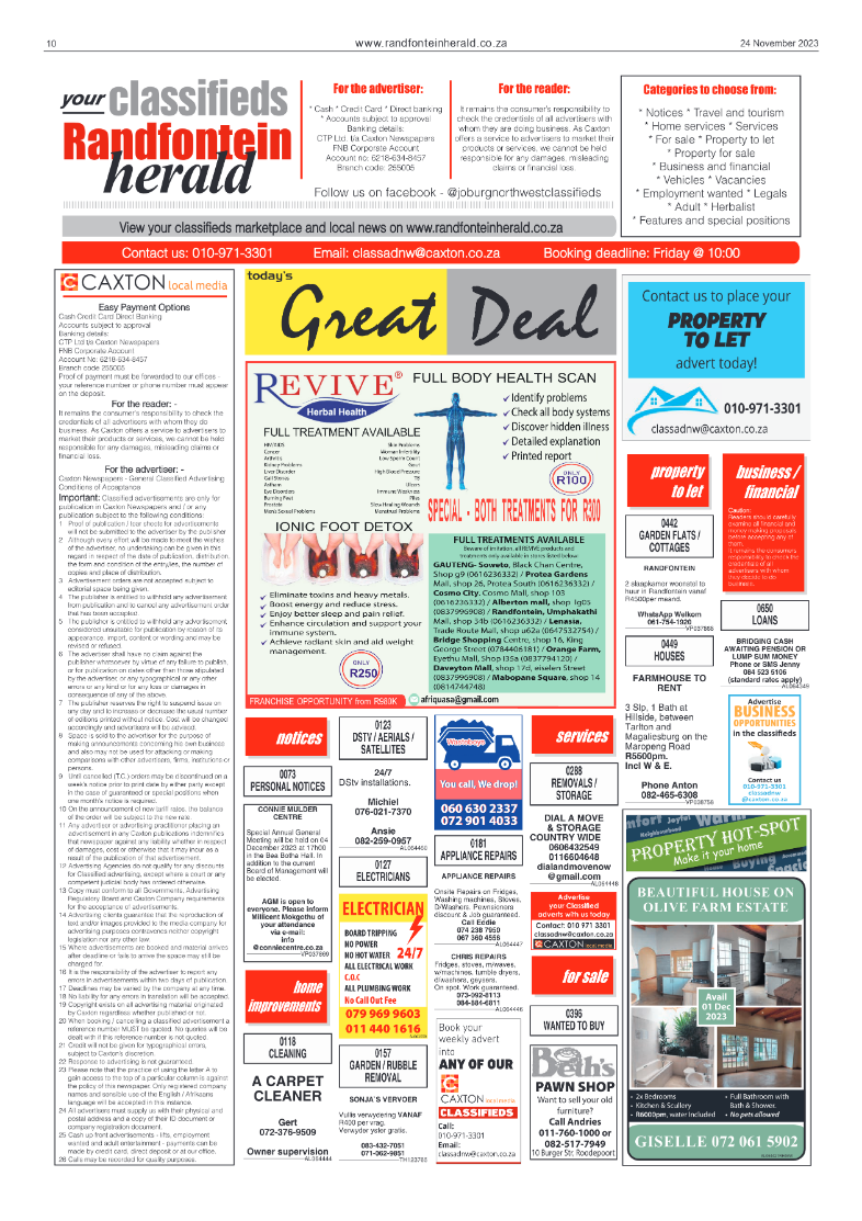 Randfontein Herald 24 November 2023 page 10
