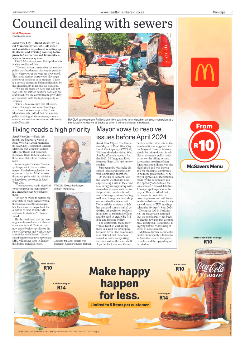 Randfontein Herald 24 November 2023 page 7