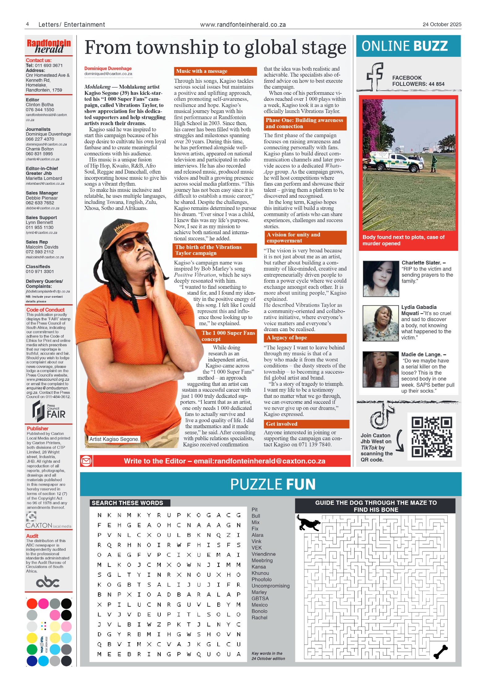 Randfontein Herald 24 October 2025 page 4
