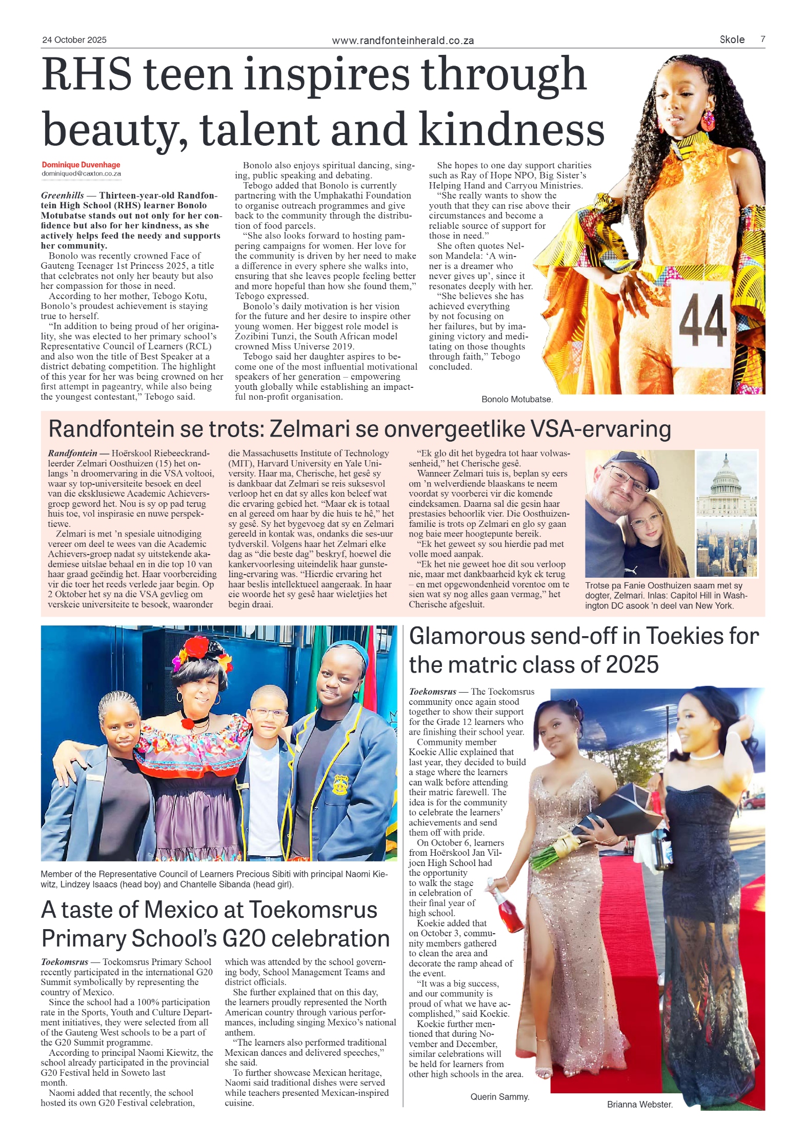 Randfontein Herald 24 October 2025 page 7