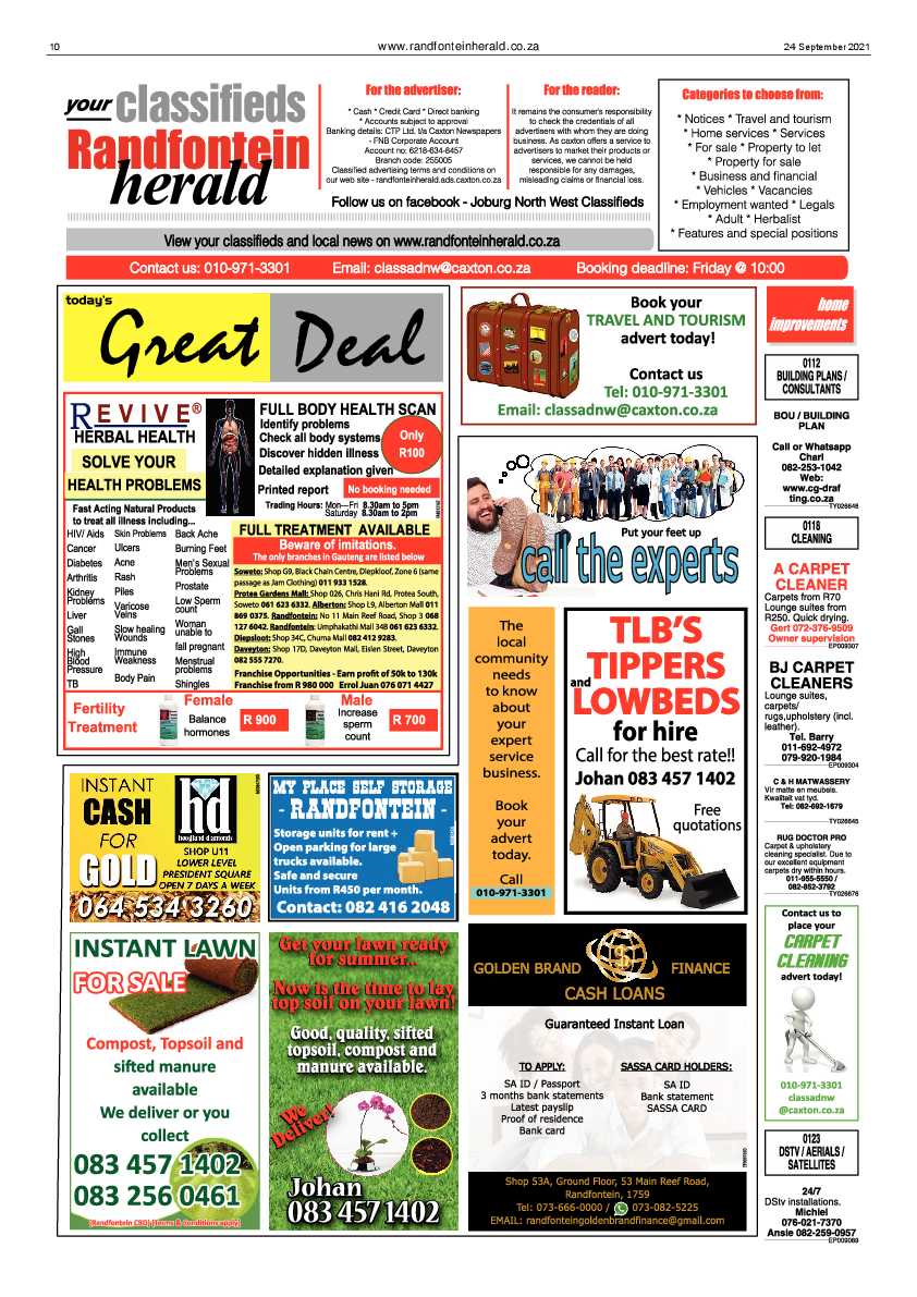 Randfontein Herald 24 September 2021 page 10