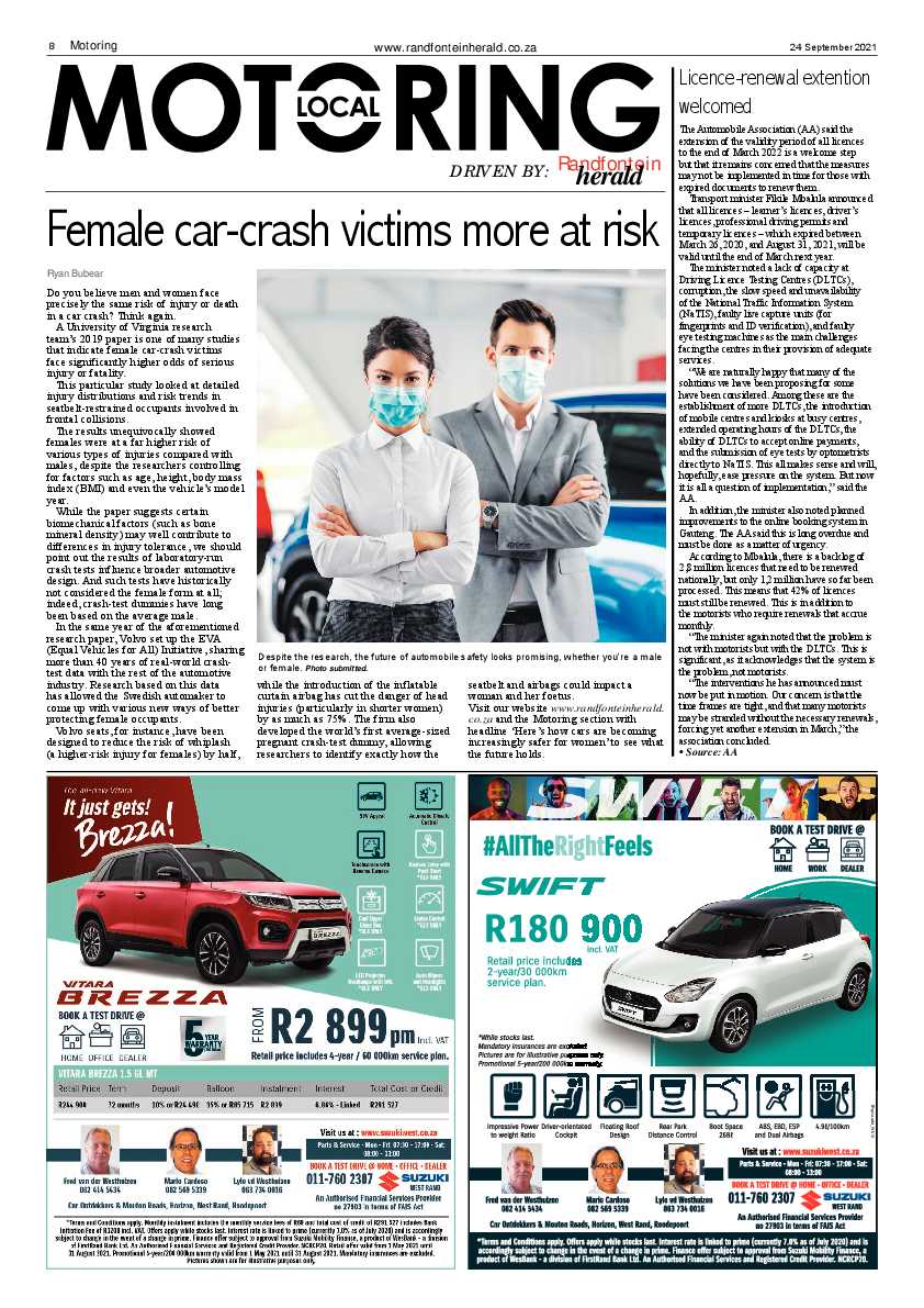 Randfontein Herald 24 September 2021 page 8