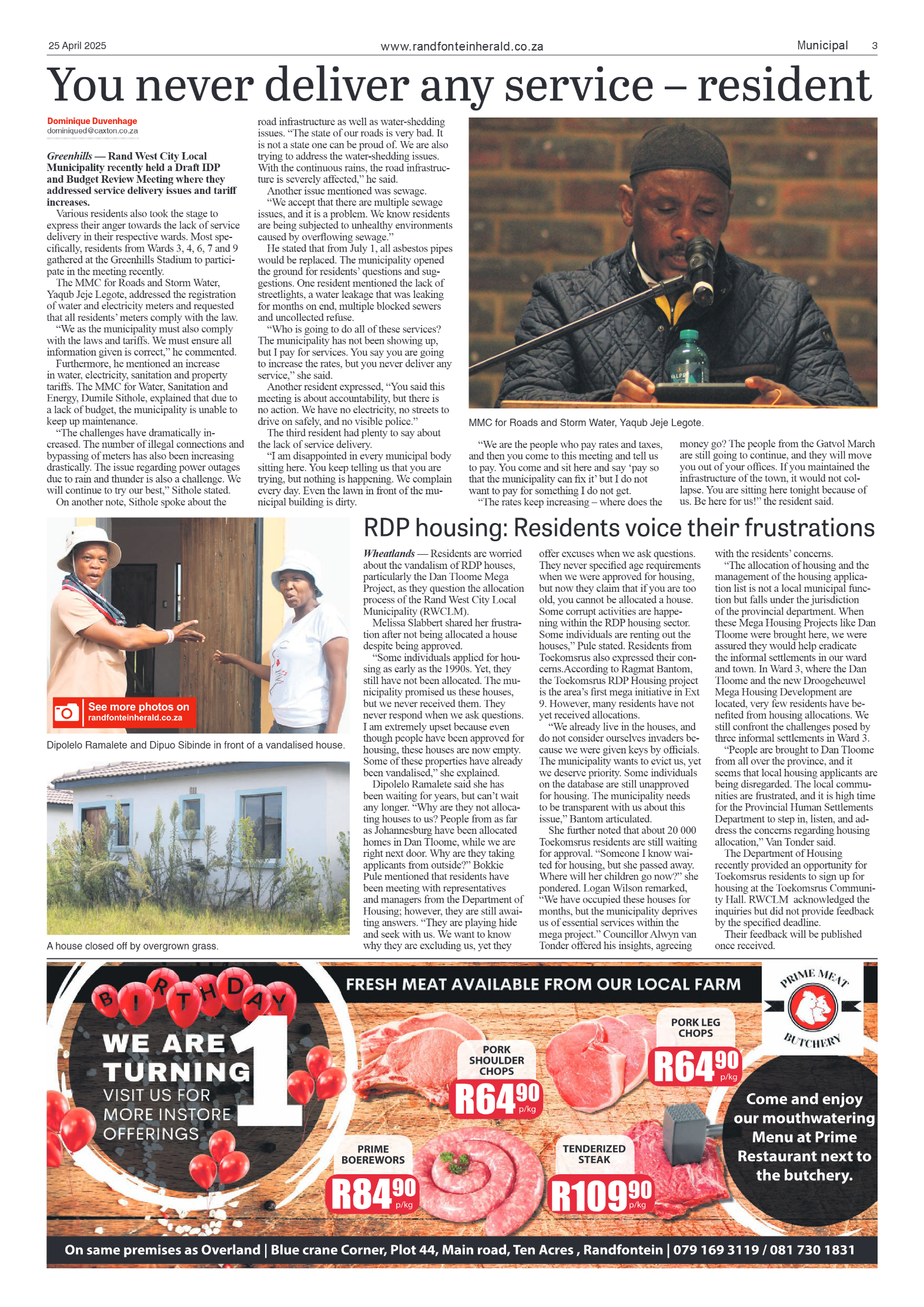 Randfontein Herald 25 April 2025 page 3