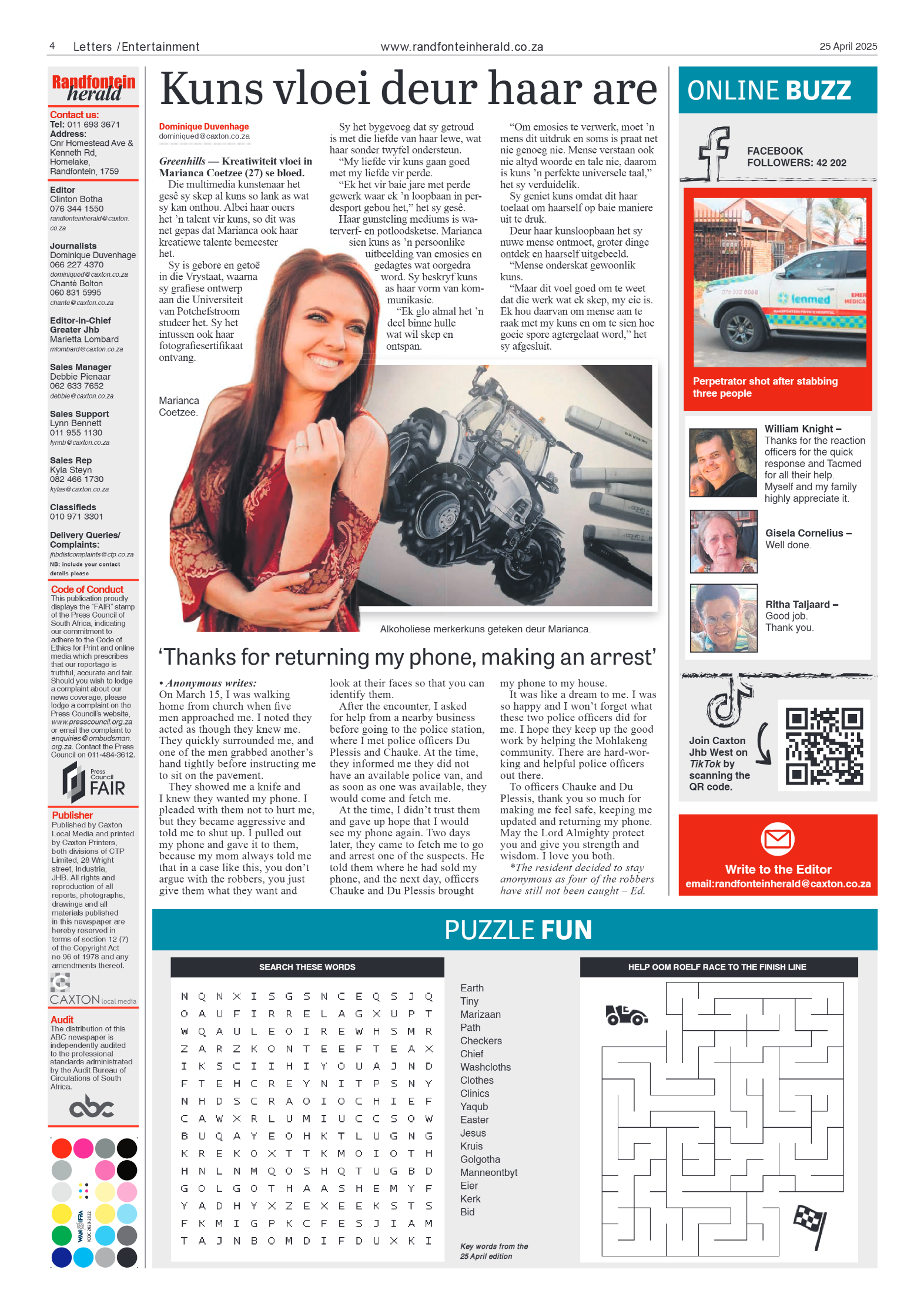 Randfontein Herald 25 April 2025 page 4