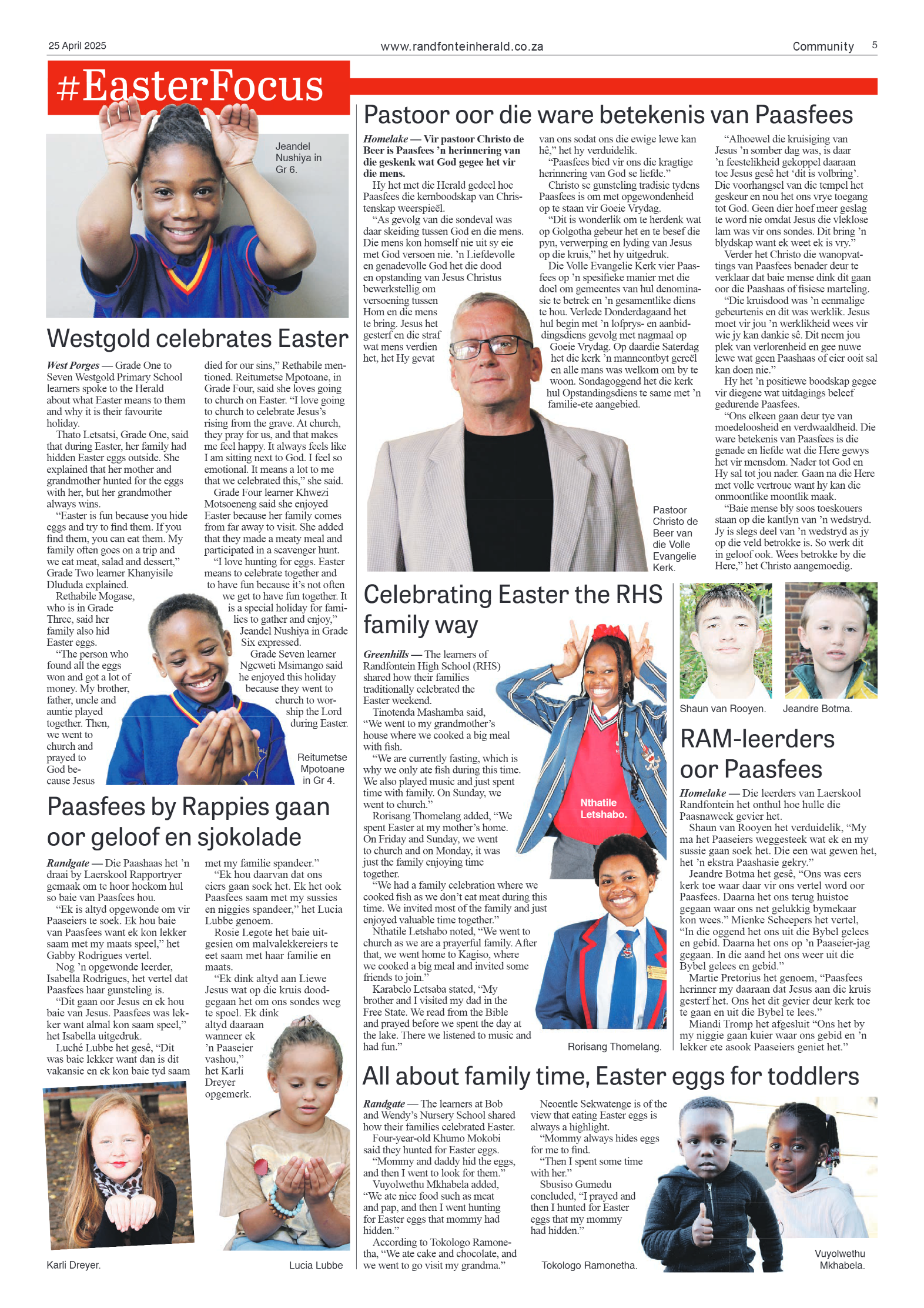Randfontein Herald 25 April 2025 page 5