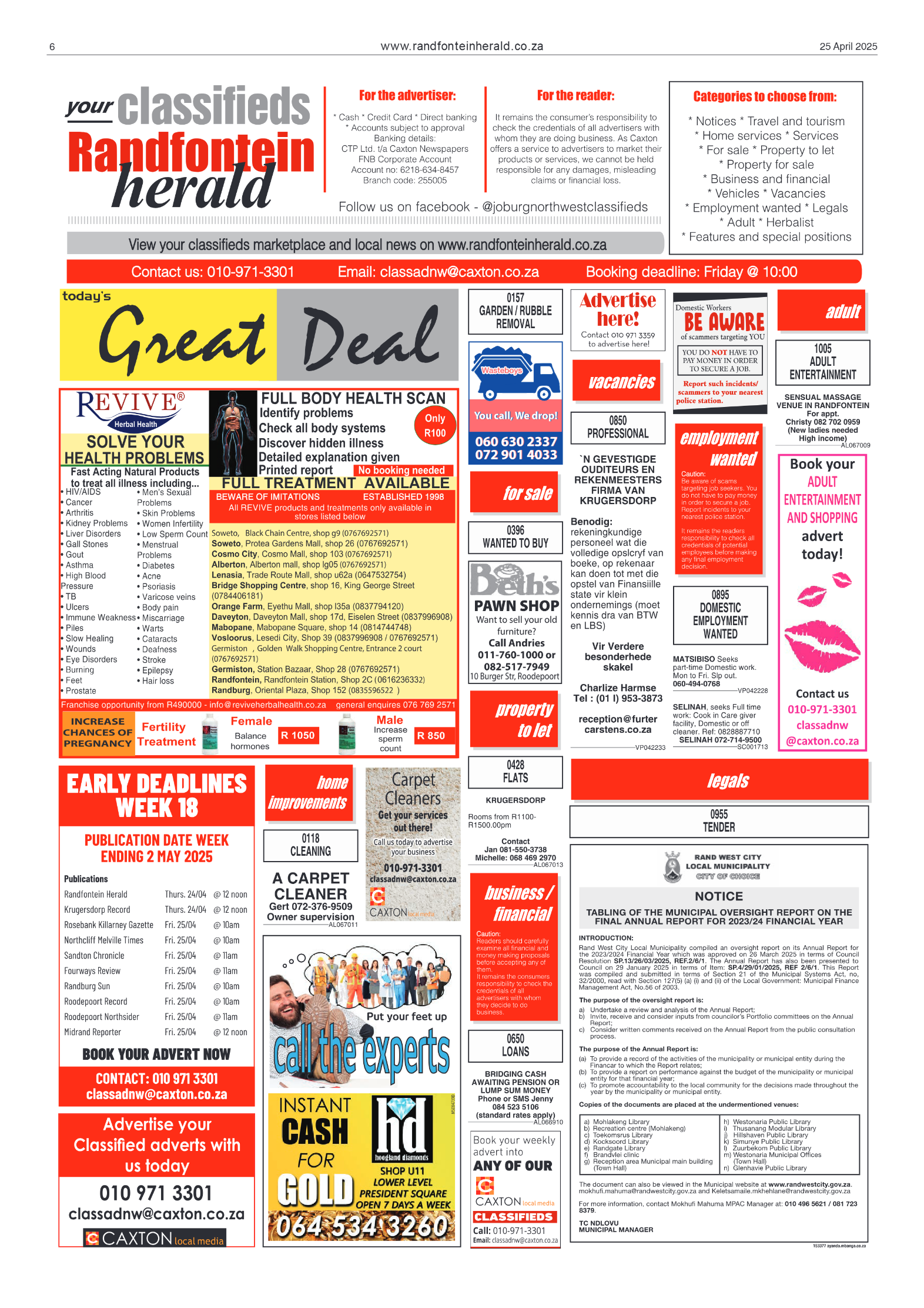 Randfontein Herald 25 April 2025 page 6