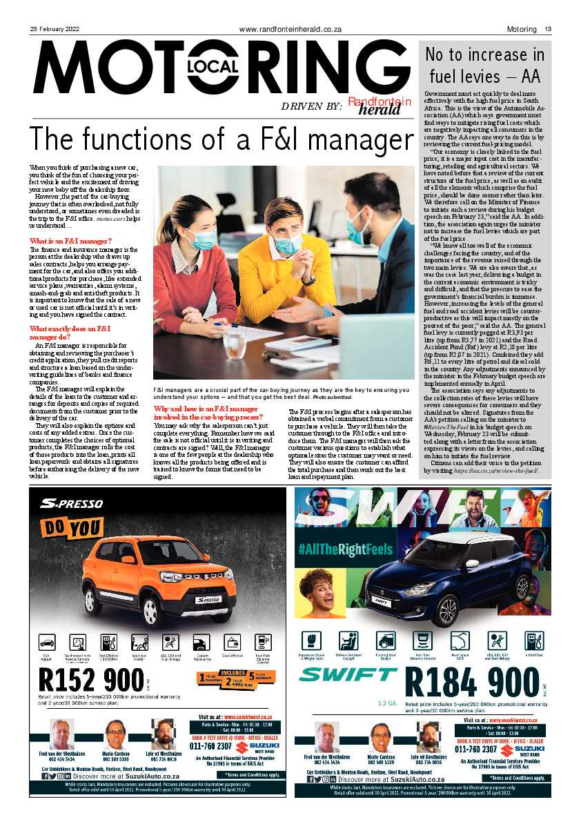 Randfotnein Herald 25 February 2022 page 13